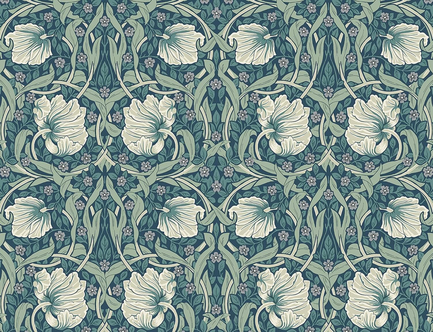 NextWallPimpernel Floral Peel and Stick Wallpaper (Teal & Sandstone)