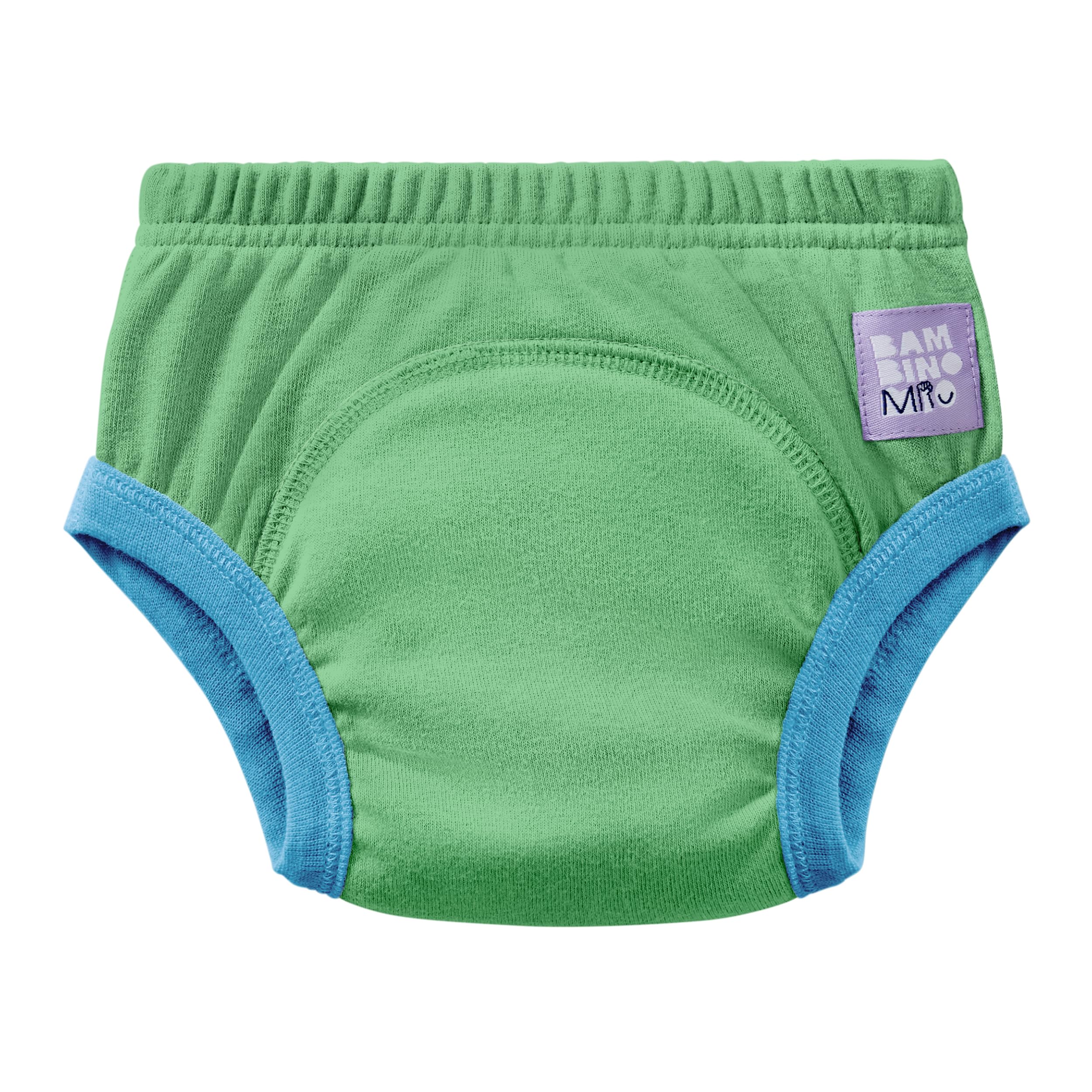 Bambino Mio MEILLEURES Culotte Apprentissage propreté (VERT FOUGÈRE / 3 à 4 ans) Fille Garcon, Coton rembourrées pour bébé Propreté Enfant Doux Lavable