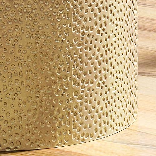 Miniatura 6 de Christopher Knight Home Rache - Mesa redonda moderna con hierro martillado, dorado, 16 x 16 x 22.25 pulgadas