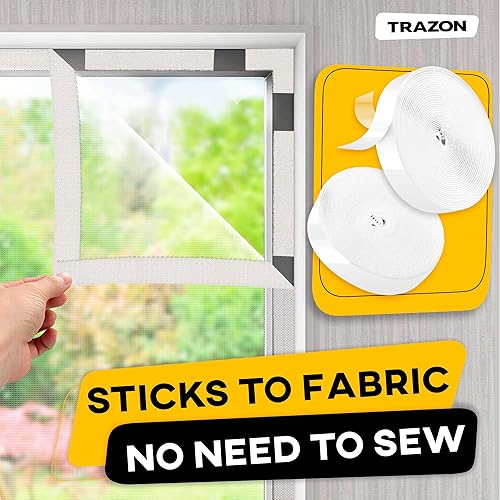 Miniatura 6 de Rollo de cinta de velcro con adhesivo resistente, fuerza industrial, fácil de cortar, tiras de gancho y bucle fuertes con parte trasera adhesiva,