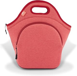 Nordic By Nature Insulated Neoprene Lunch Bag XL - 5mm Thick, Keeps Food Cold 6 Hours, Extra Pocket, Soft Cotton, Reusable Washable