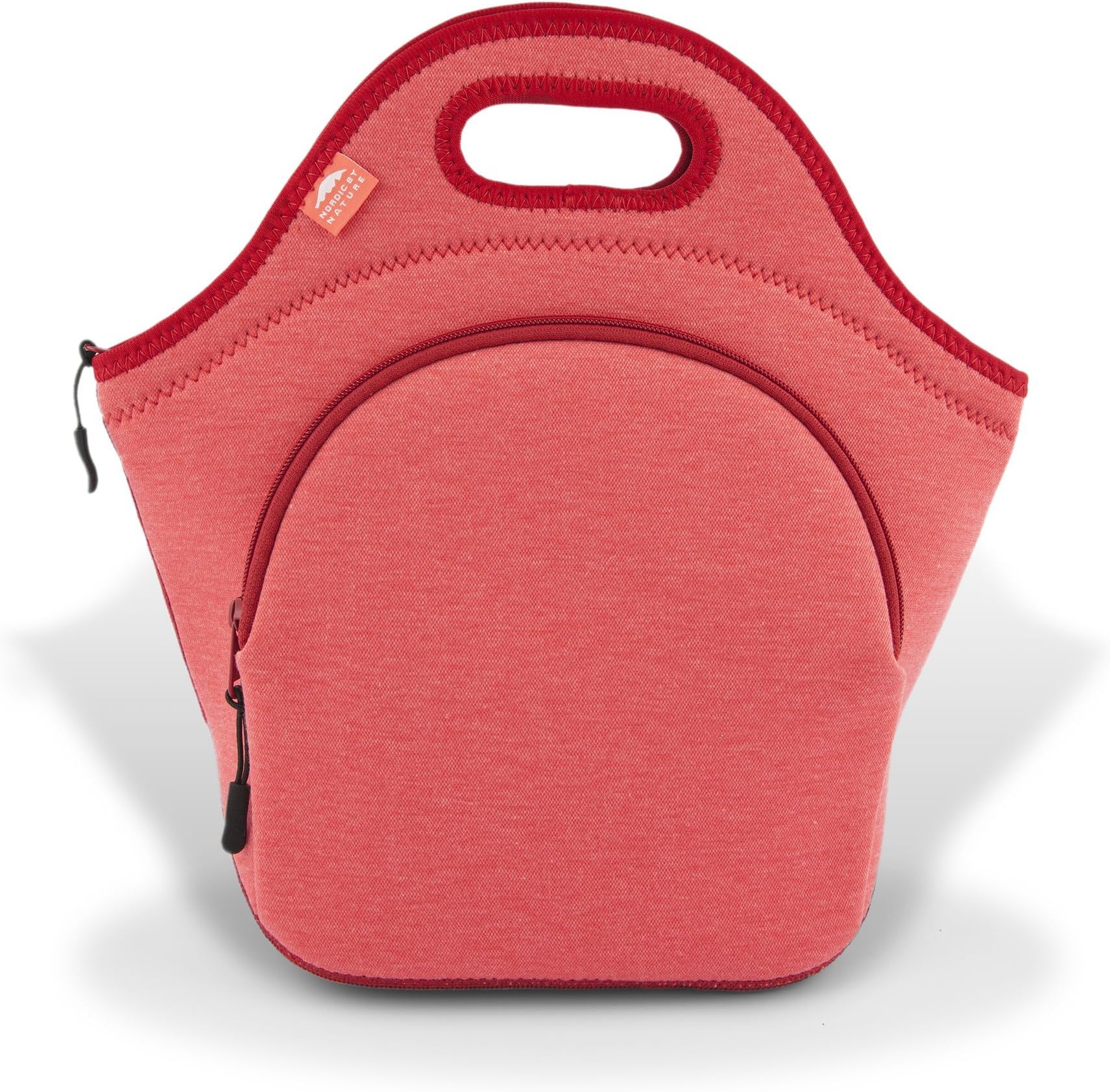 Nordic By Nature Insulated Neoprene Lunch Bag, Soft & Foldable Washable & Reusable Extra-Pocket (L) Pale Amaranth