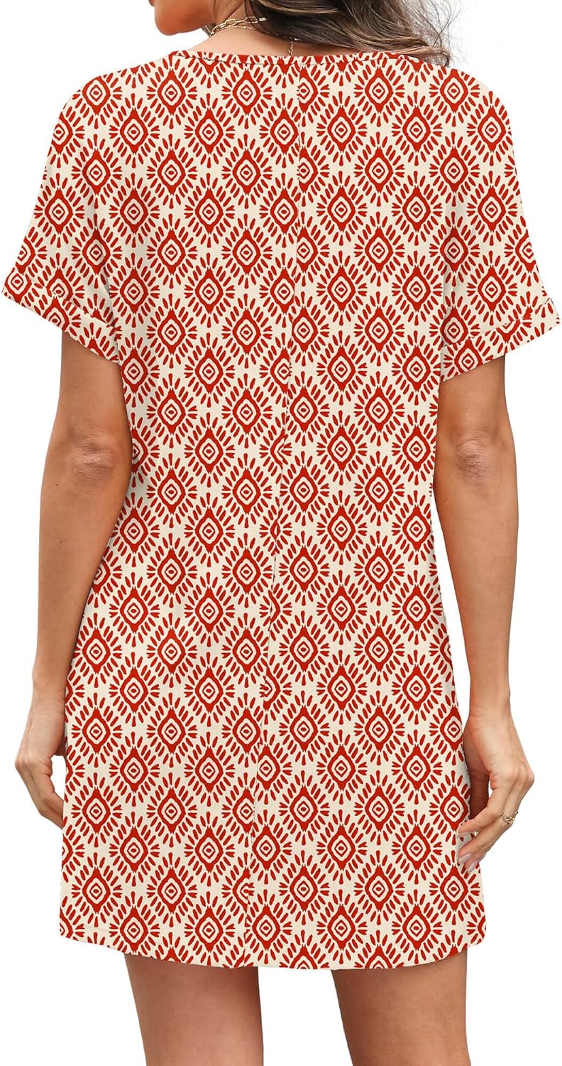 RUMIA Summer Dresses for Women Eyelet Casual Dresses Short Sleeve Twisted Coverup Beach Vacation Clothes - Image 5