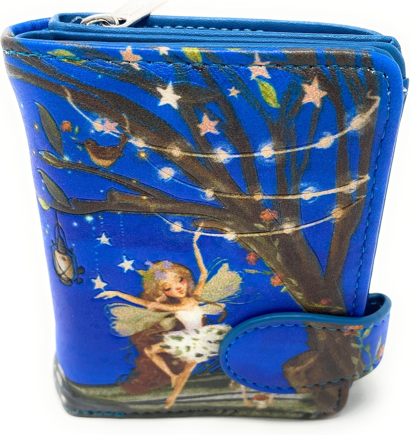 Shag Wear Fairy Forest Small Wallet for Women and Girls with Enchanted Woodland Theme, Blue 4.5"