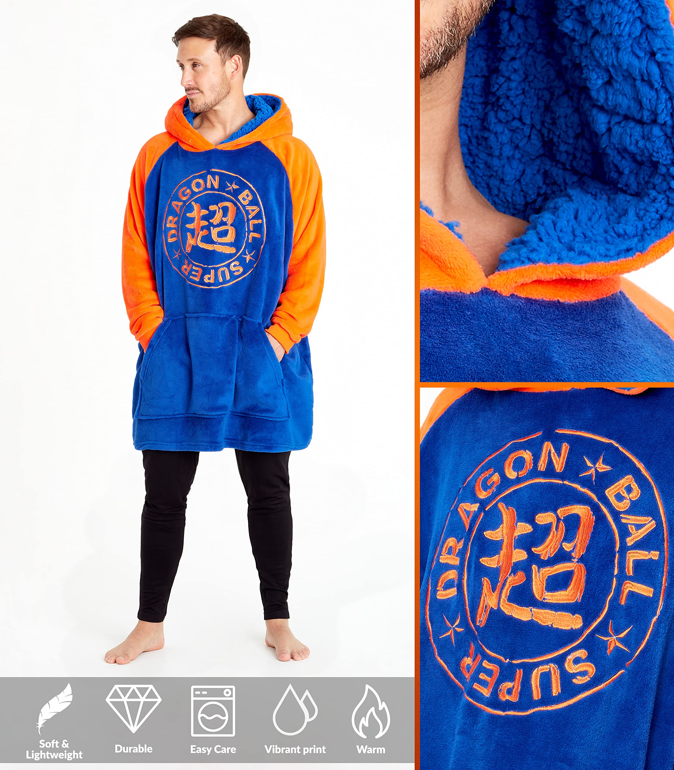 Dragon Ball Z Felpa Uomo con Cappuccio - Felpe Oversize Uomo Ragazzo in Pile