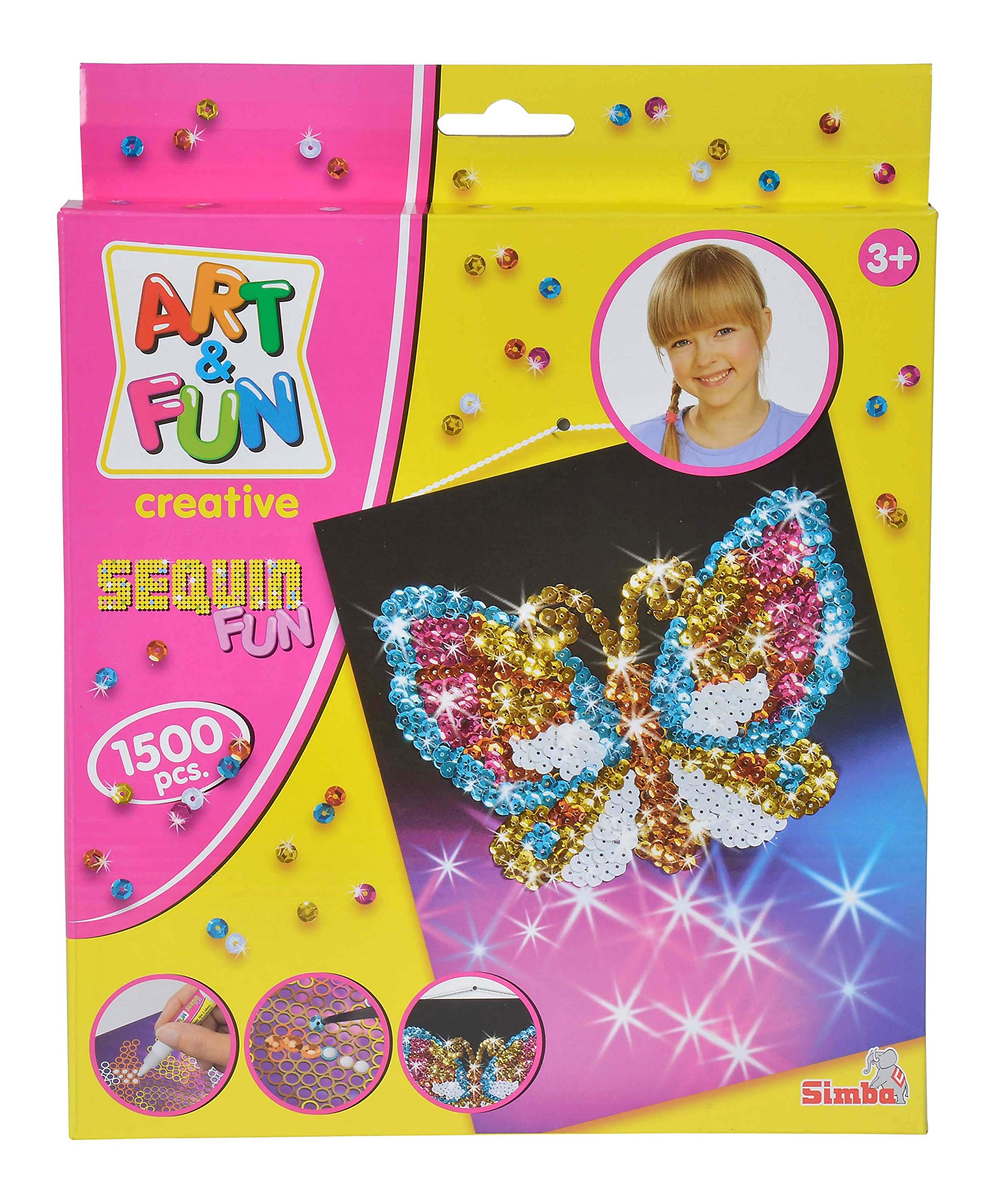 Simba - Art & Fun Sequin Fun Flower Or Butterfly, For 3 Years & Above