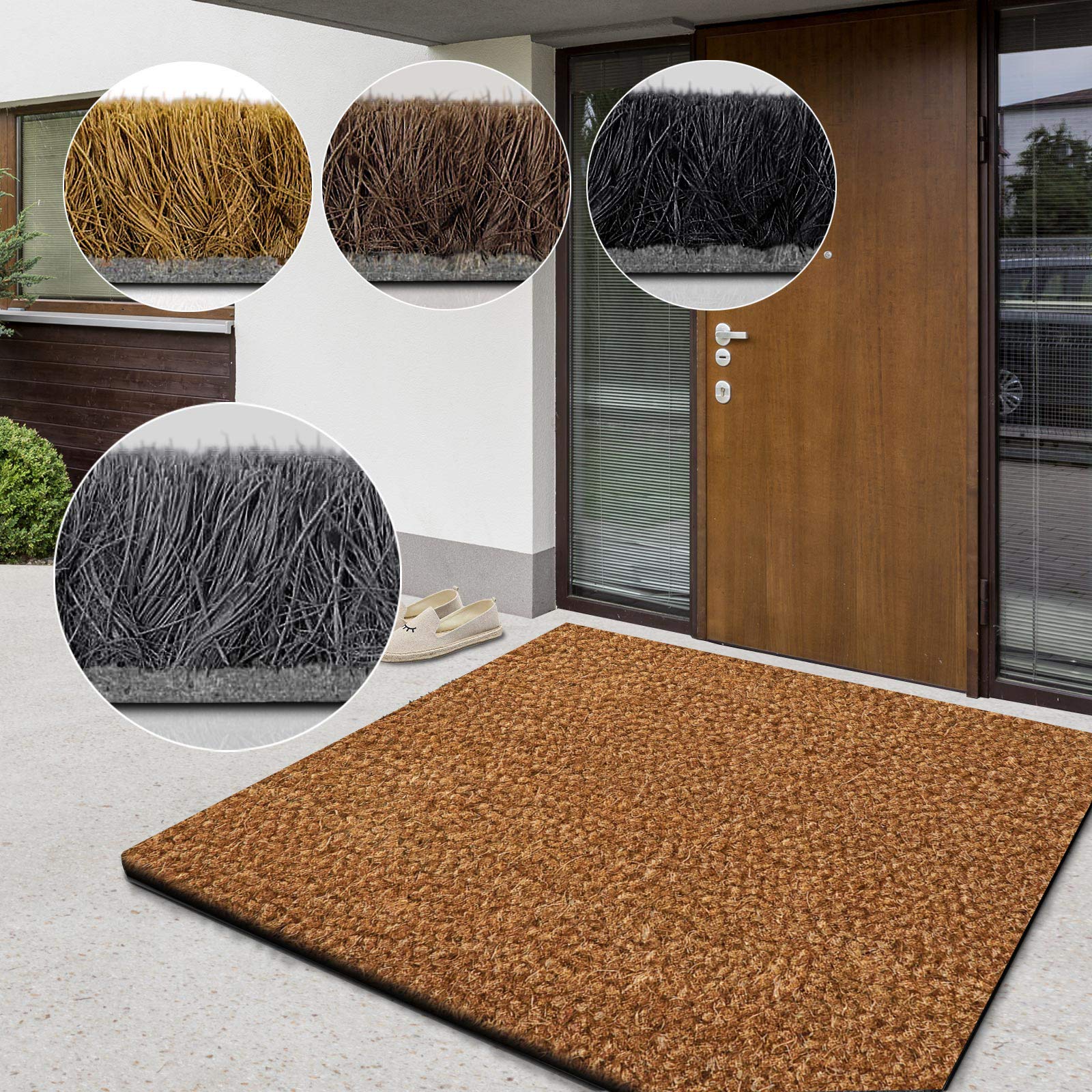 Tappeto Antiscivolo In Cocco Su Misura – 40x60 Cm (2 Pezzi), Fibre Naturali, Antibatterico, Made In Italy