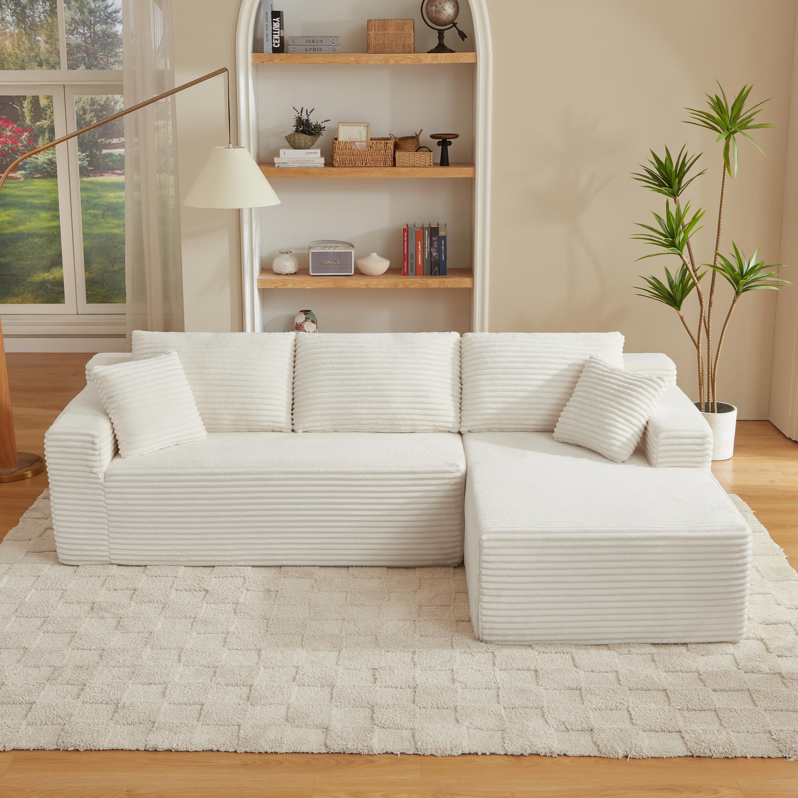 Sofá Seccional Modular en L con Chaise Oversize 3 Asientos | Memory Foam, Para Sala de Estar, Chaise Oversize, Diseño Modular, 3 Secciones