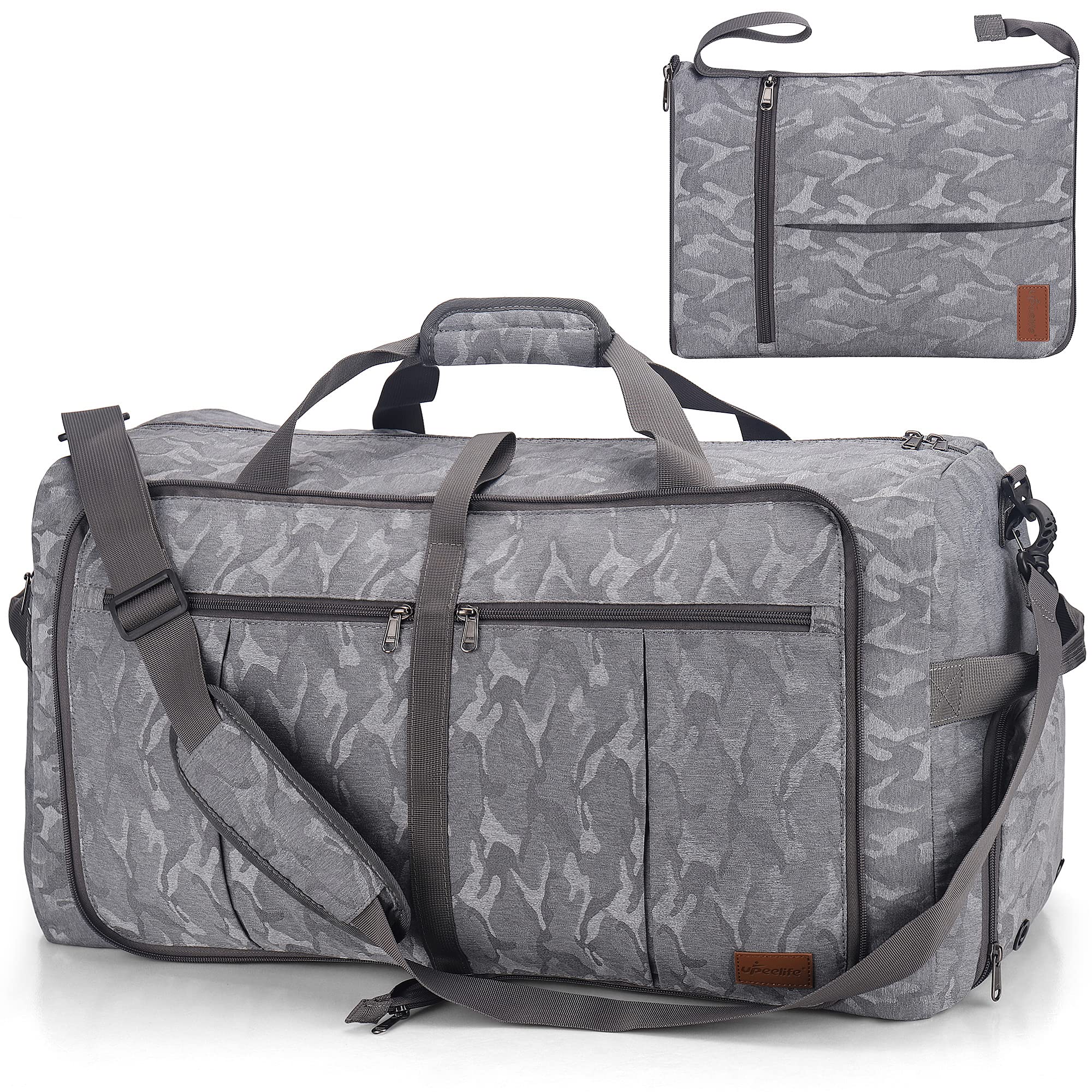 Upeelife Reisetasche Groß Faltbare, Leichte Sporttasche Weekender Wasserdicht Reisetaschen mit Schuhfach Für Damen Herren Gym Duffle Travel Bag 65L