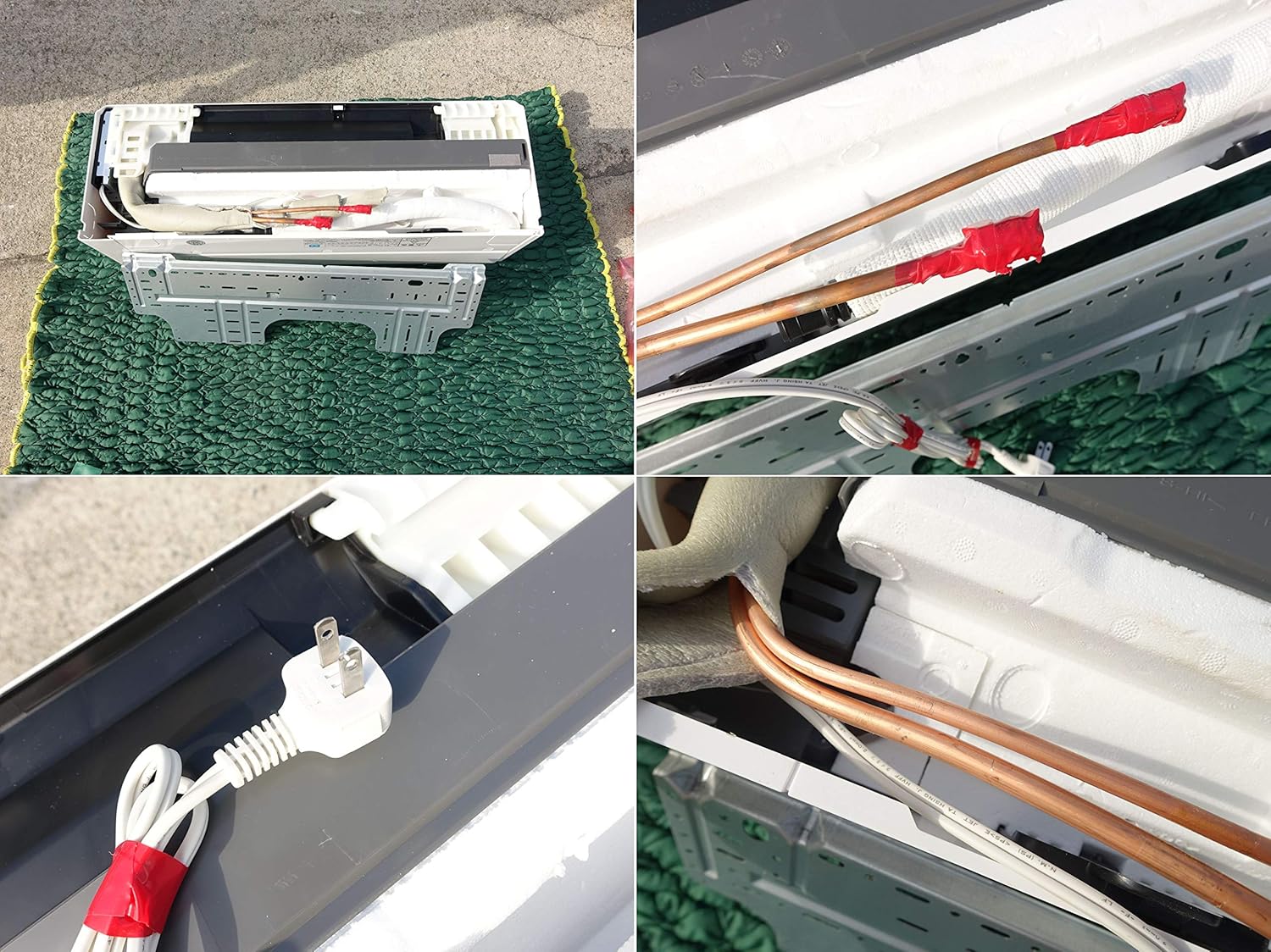 Internal wiring and power plug of the indoor unit