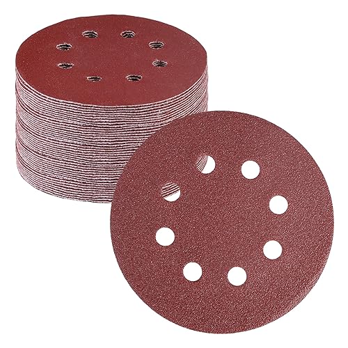 Miniatura 19 de WORKPRO 50 discos de lija de grano 60 – Papel de lija de 5 pulgadas con 8 agujeros de gancho y bucle para lijadora orbital aleatoria