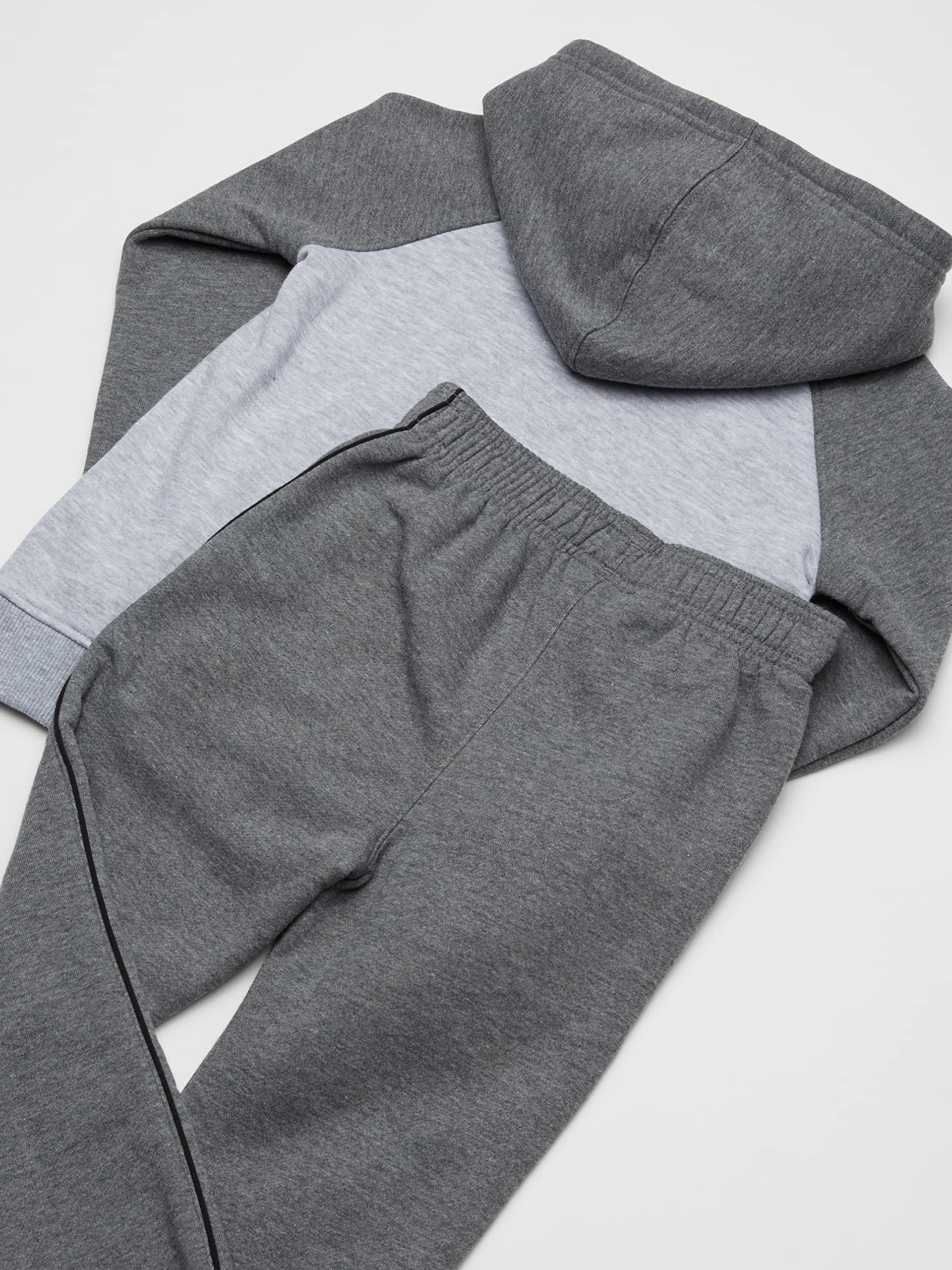 Under Armour Chłopięca bluza z kapturem i joggerami z długim rękawem i logo, Szary, 6