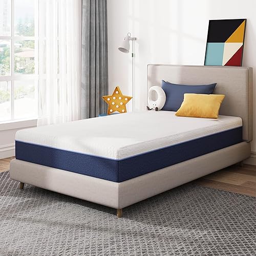 Colchón de espuma viscoelástica de gel, tamaño individual de 6 pulgadas, alivio de presión, soporte firme medio, cama en una caja, colchón