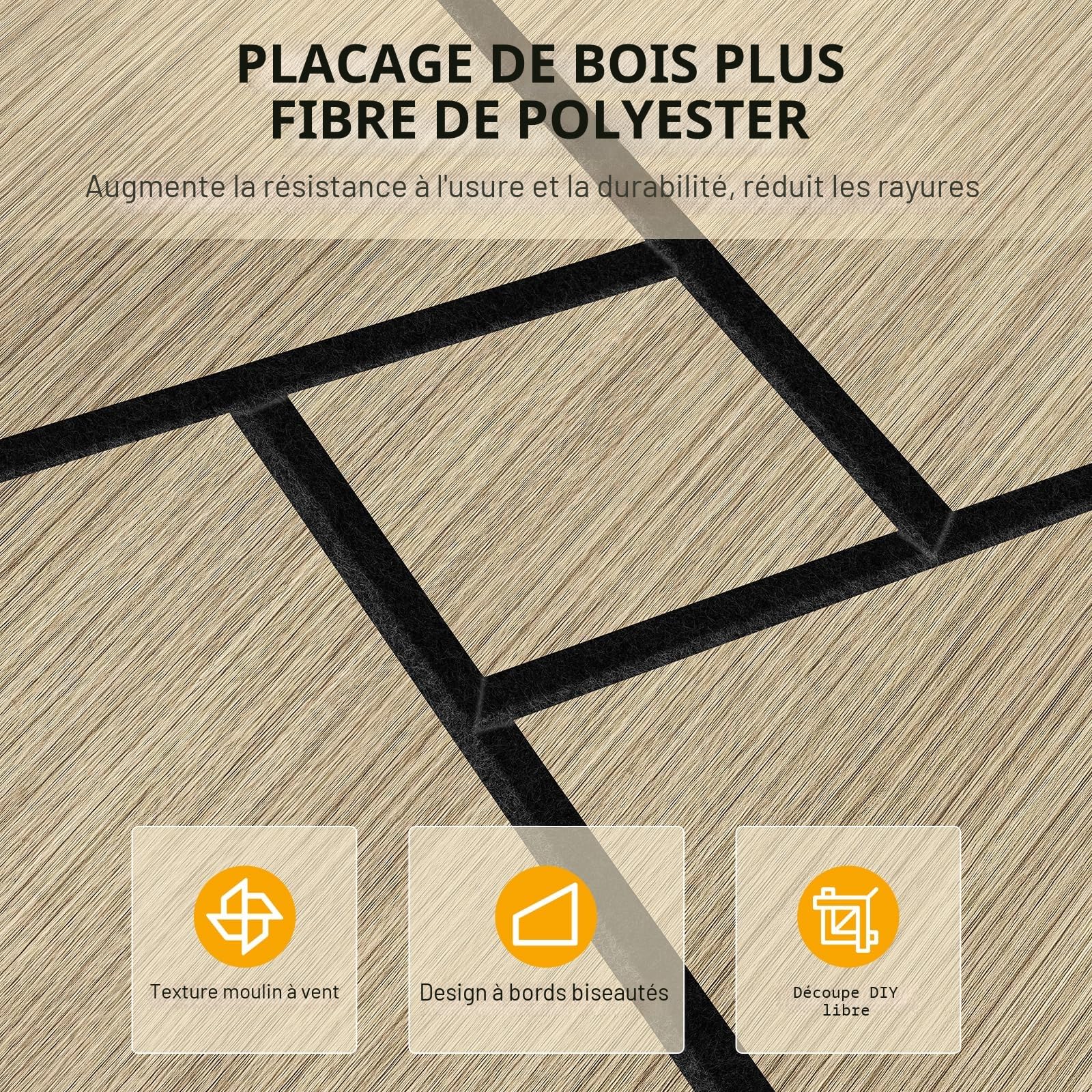 JAMELO Panneaux Acoustiques Placage de Bois 10 Pièces | Mousse Acoustiques 30x15x1.2cm Panneaux Muraux 3D Auto-Adhésifs Pour Plafond/Porte/Décoration Murale, Revêtement Mural en Noyer
