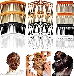 12 Piece Set of French Side Hair Combs & Slides for Women - Ideal for Fine Hair