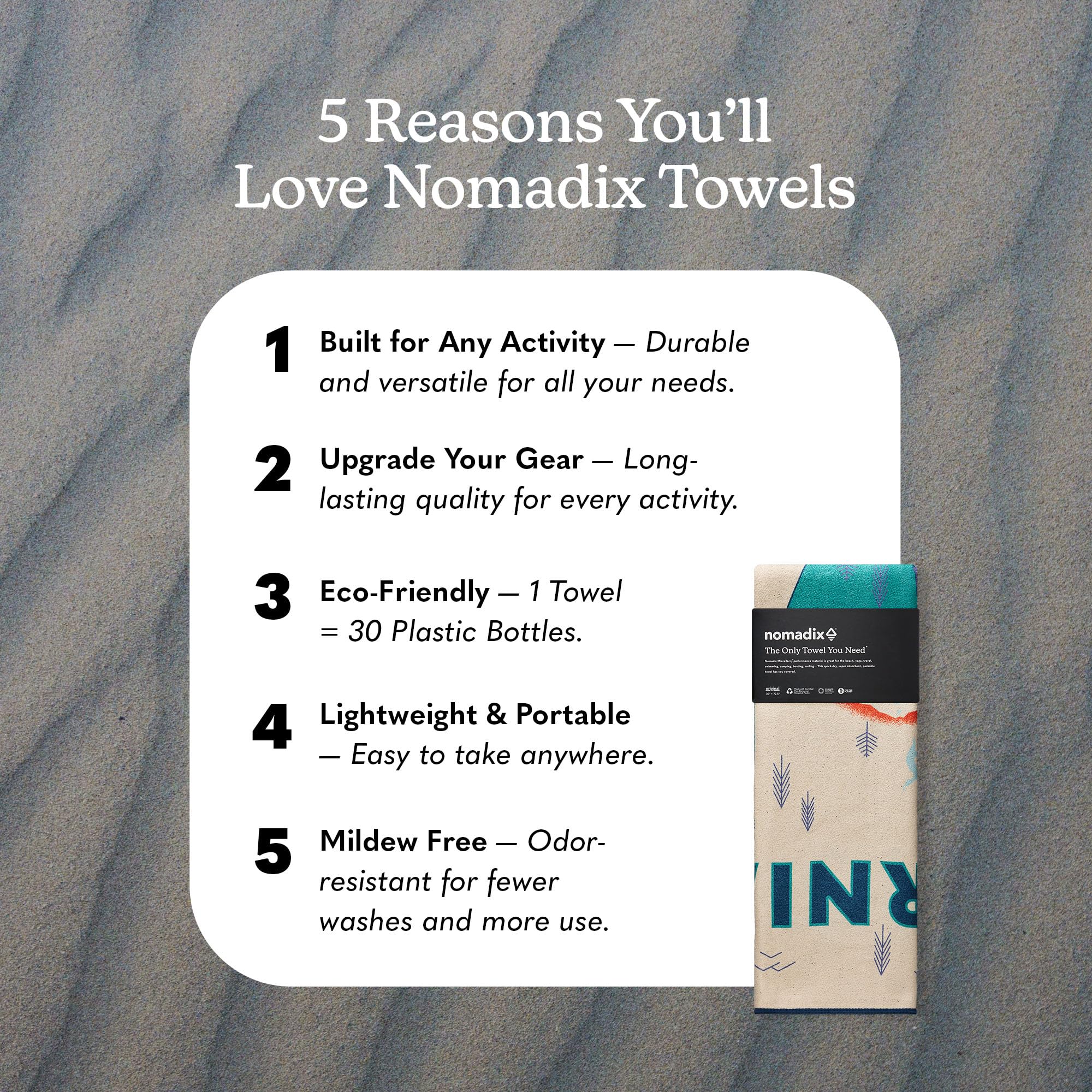 Nomadix Original-Handtuch, perfekt für Strand, Pool, Reisen, Camping, Yoga, hergestellt aus recycelten Materialien, super saugfähig, sandabweisend, Kalifornien-Karten-Handtuch, 72,5 x 30 cm