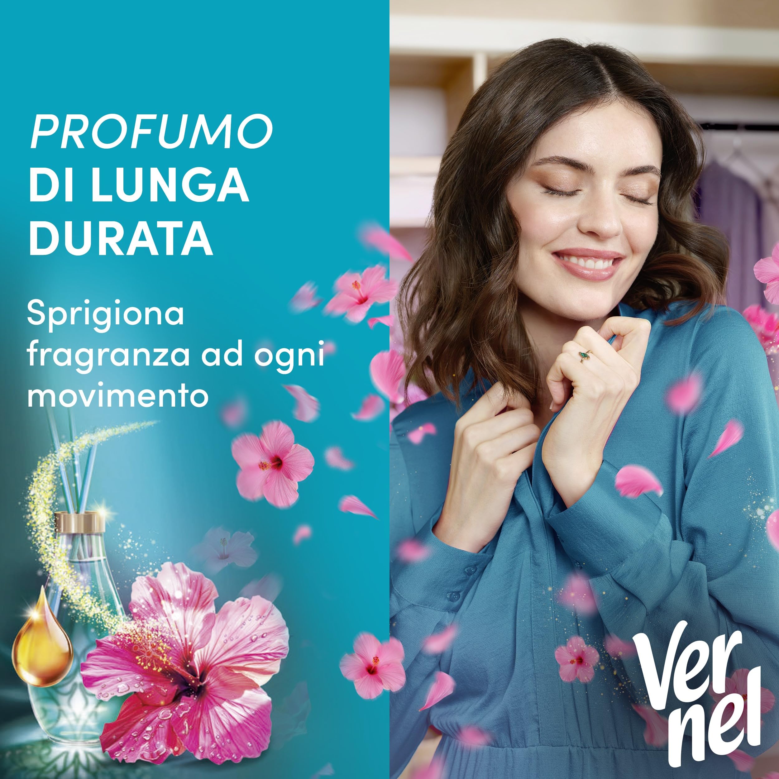 Ammorbidente Concentrato Vernel Aromatherapy Voglia di Maldive (10 x 48 lavaggi), Ammorbidente Concentrato per Tutti i Tessuti, Profumo di Lunga Durata con Oli Essenziali