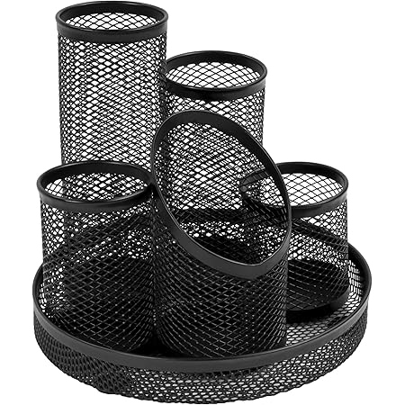 Rolodex Office Desk Pen Organizer Holder, Mesh Oval Pencil Cup - View #3