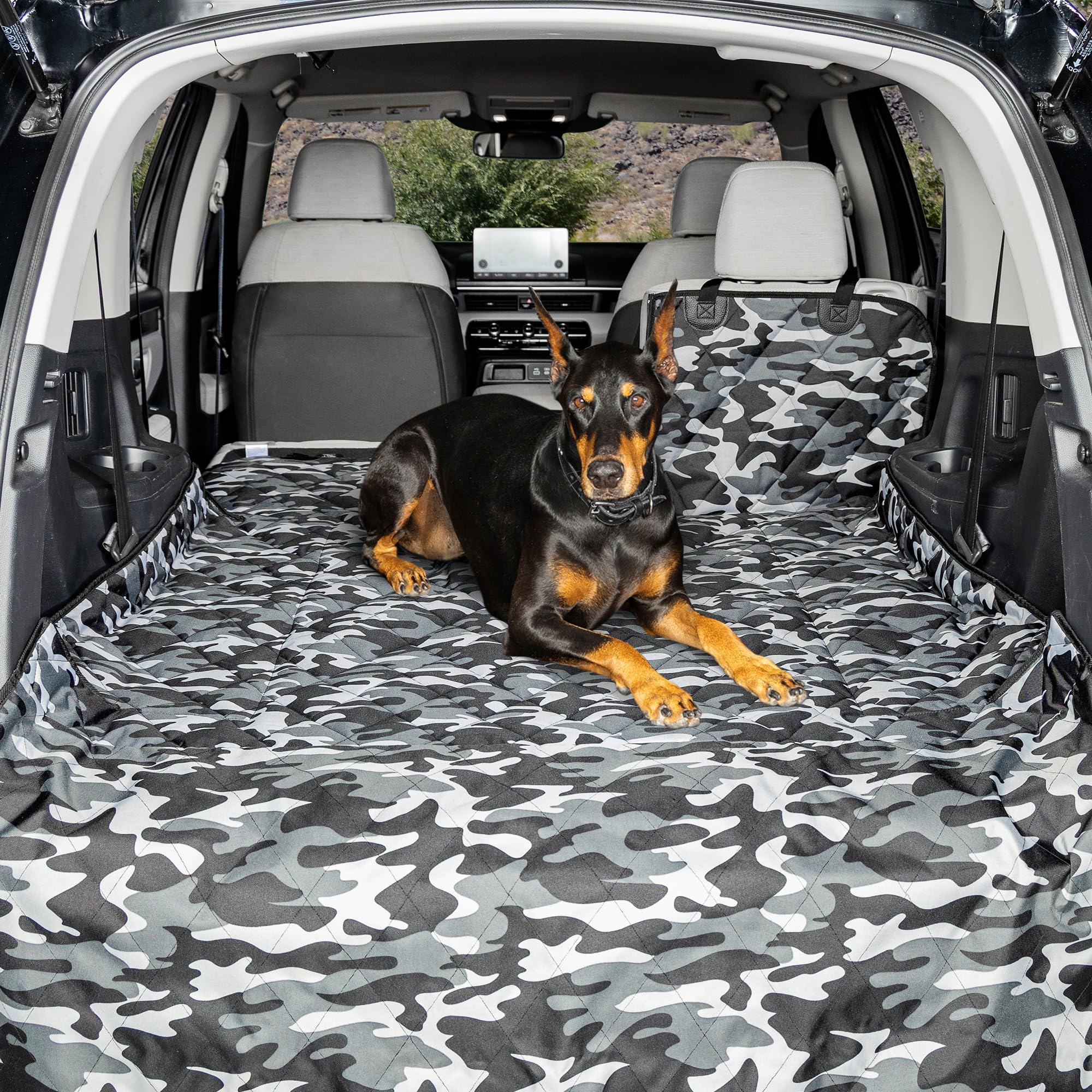 4Knines SUV Cargo Liner for fold Down Seats 60/40 Split and armrest Pass-Through Compatible USA Based Company Small Camo