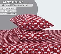 Vista 302 de RUVANTI Flannel Sheets Twin Size - 100% Cotton Double Brushed Twin Sheets Set, Deep Pockets 16 Inches, All Seasons Breathable & Extra Soft Bed Bali