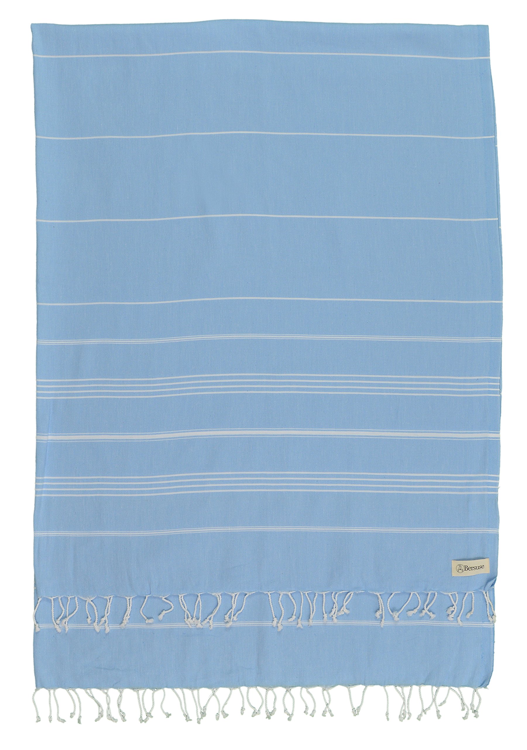 BersuseBersuse Towels Anatolia XL Beach Blanket Throw Blanket Turkish Towel 100% Cotton Extra-Large Quick-Dry Lightweight Premium Peshtemal Towel - 61x82 Inches, Blue