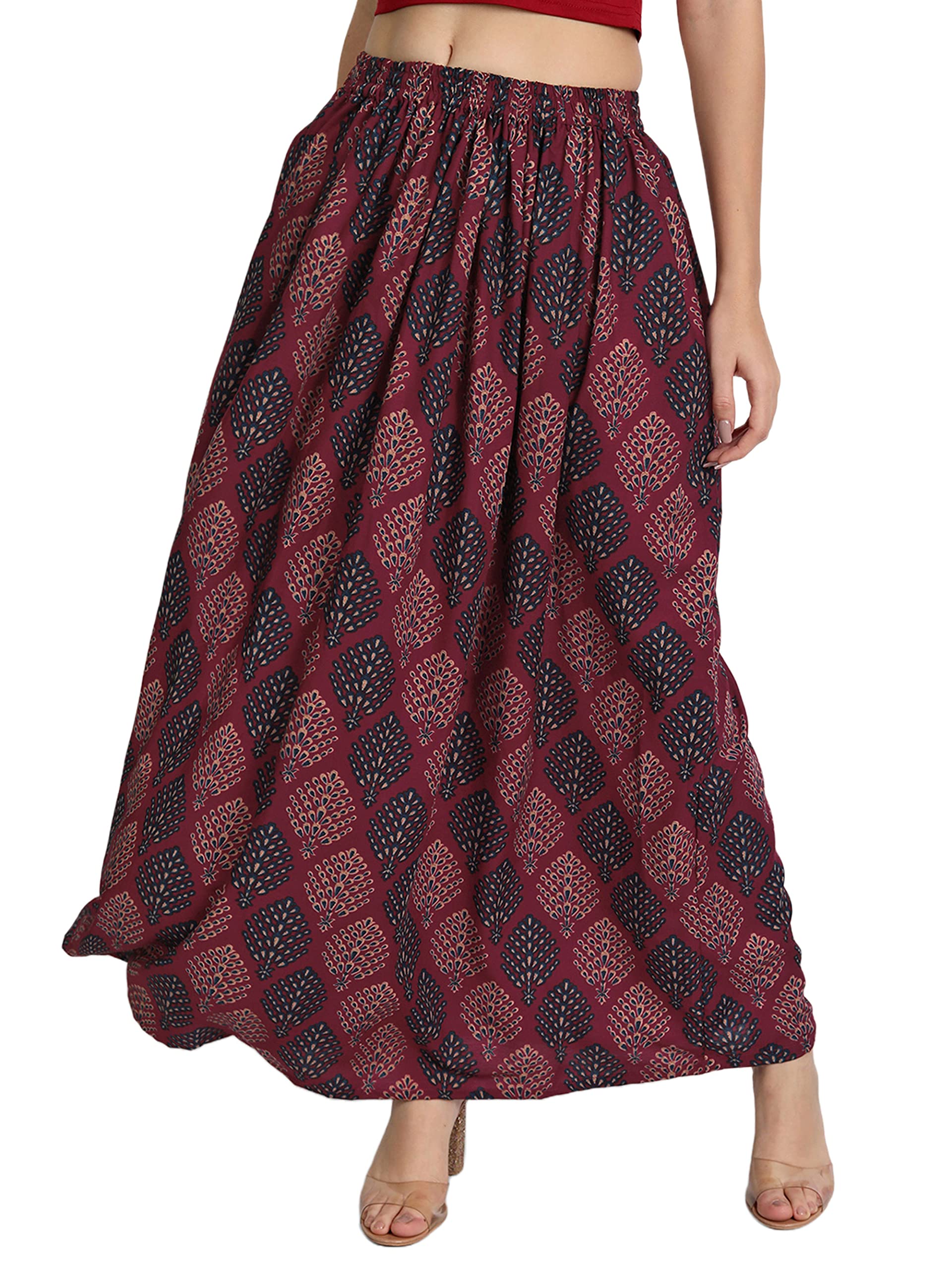 Poly Muslin Skirts for Women, Girls-image-20