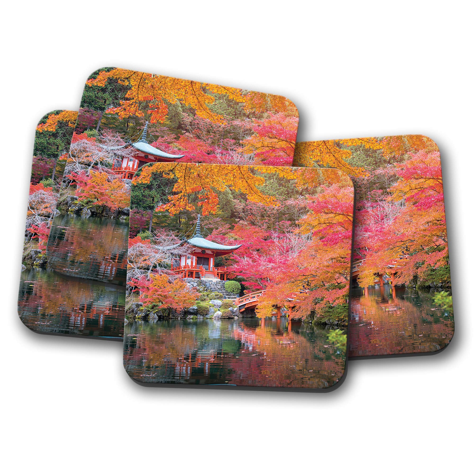 4 Set - Japanese Garden Coaster - Japan Cherry Blossom Paa #8830