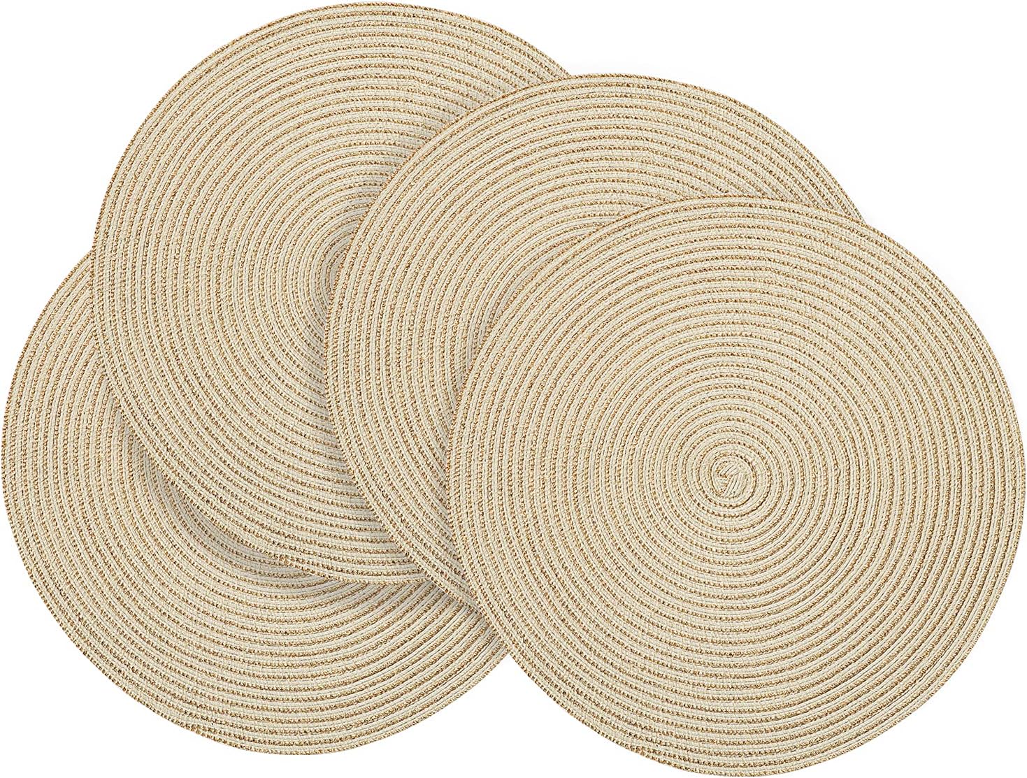 homing 15 Inch Round Place Mats Set of 4 for Dining Table