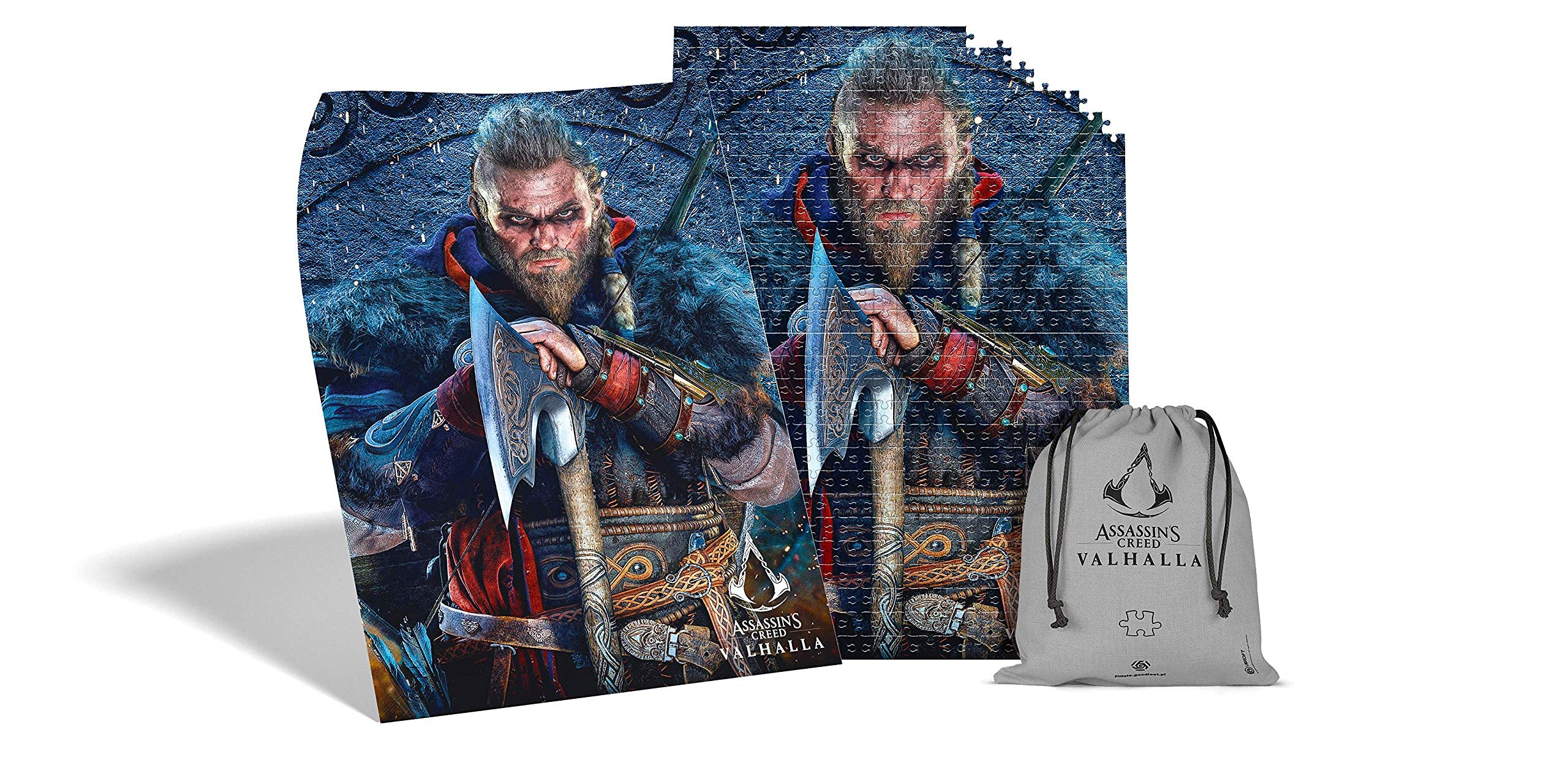 Good Loot Assassin's Creed Valhalla Eivor – Puzzle de 1000 pièces pour Adultes et Enfants à partir de 14 Ans – Puzzle de Jeu avec Affiche et Sac de Transport – 68 x 48 cm – Marchandises Assassin's