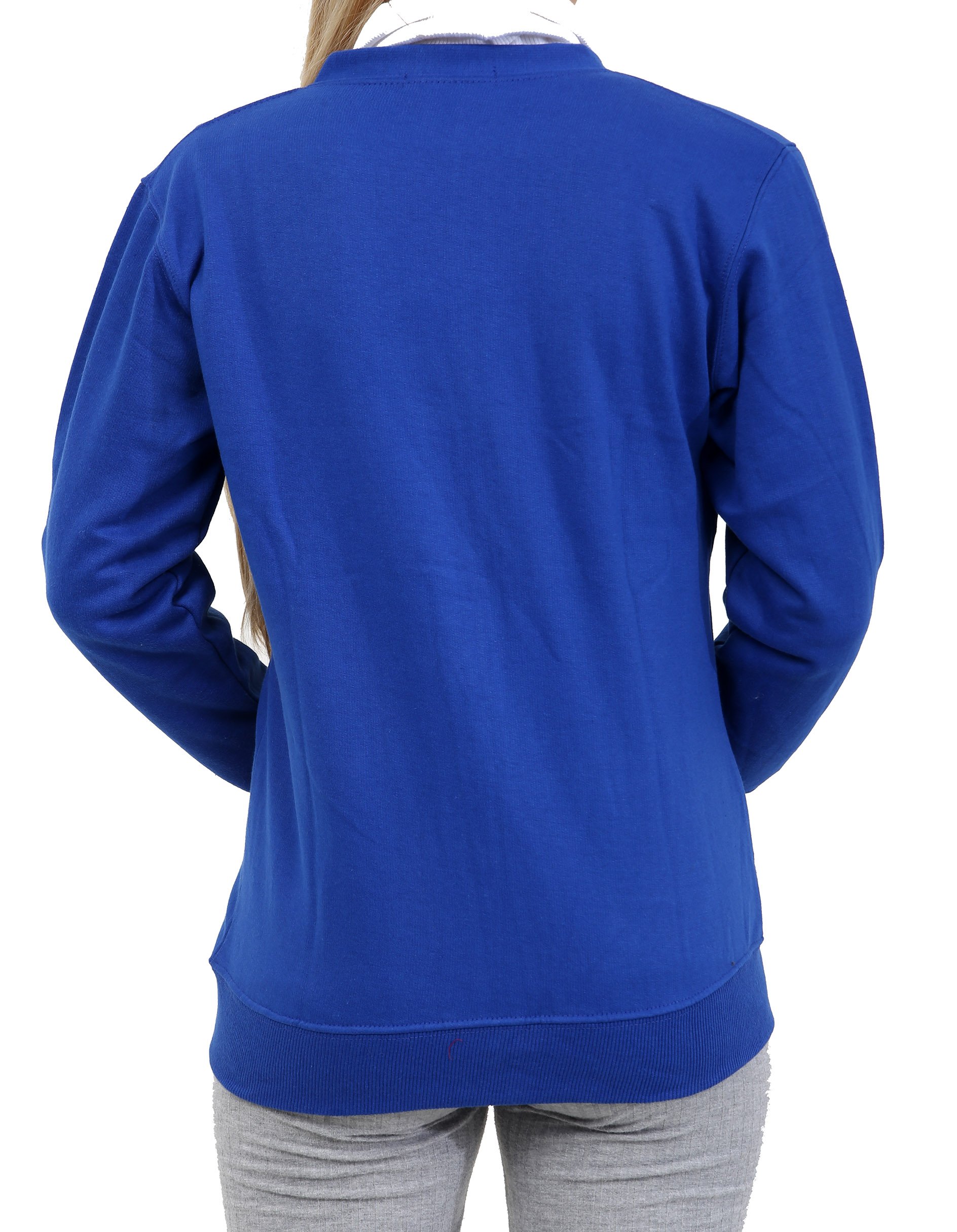 WOOD QUAIL Pull à col rond en V pour garçons et filles - Pull en polaire à manches longues - Uniforme scolaire - 5-13 ans