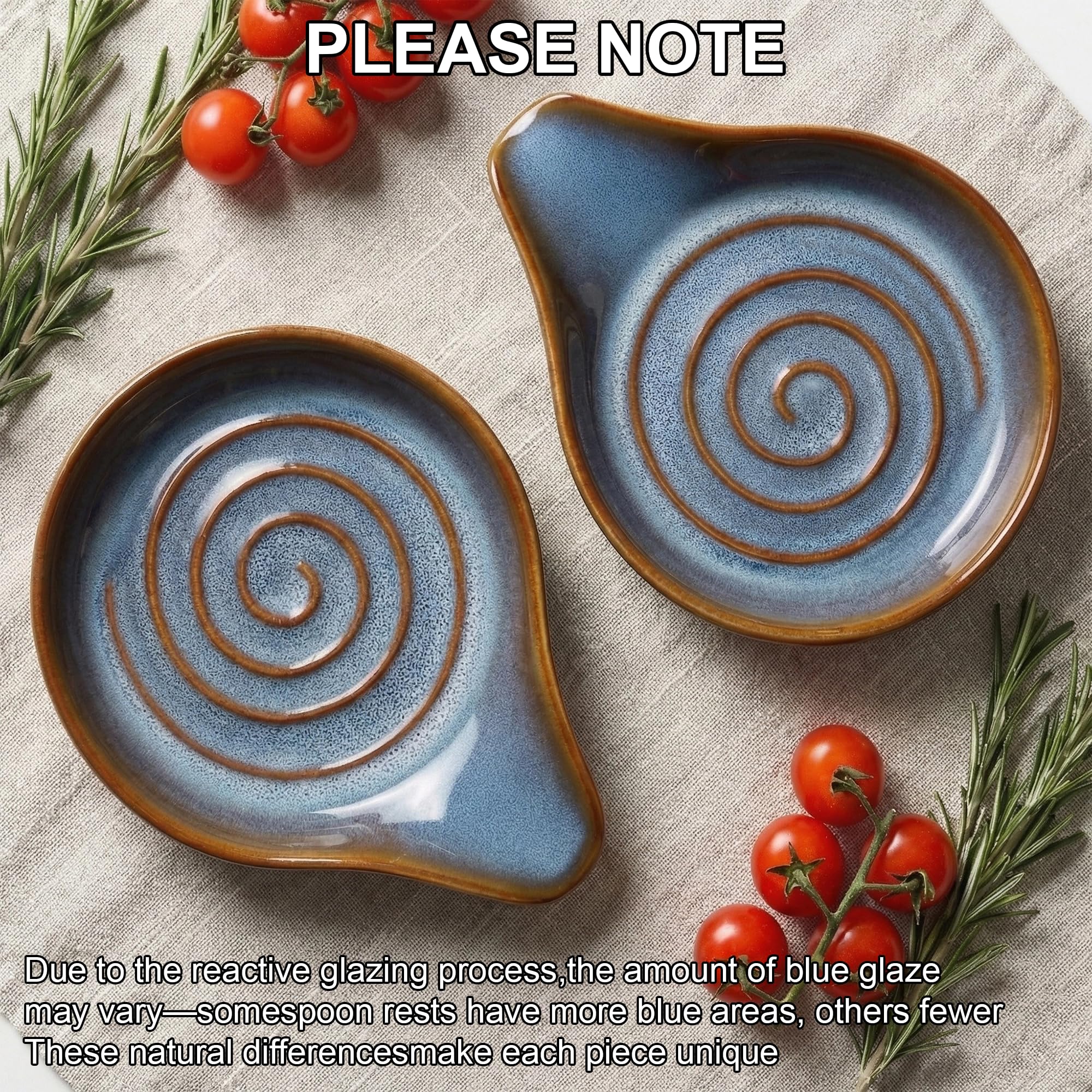 Repose Cuillère Cuisine en Céramique, Porte-Cuillère Multifonction pour Ustensiles de Cuisine, Lavable au Lave-Vaisselle