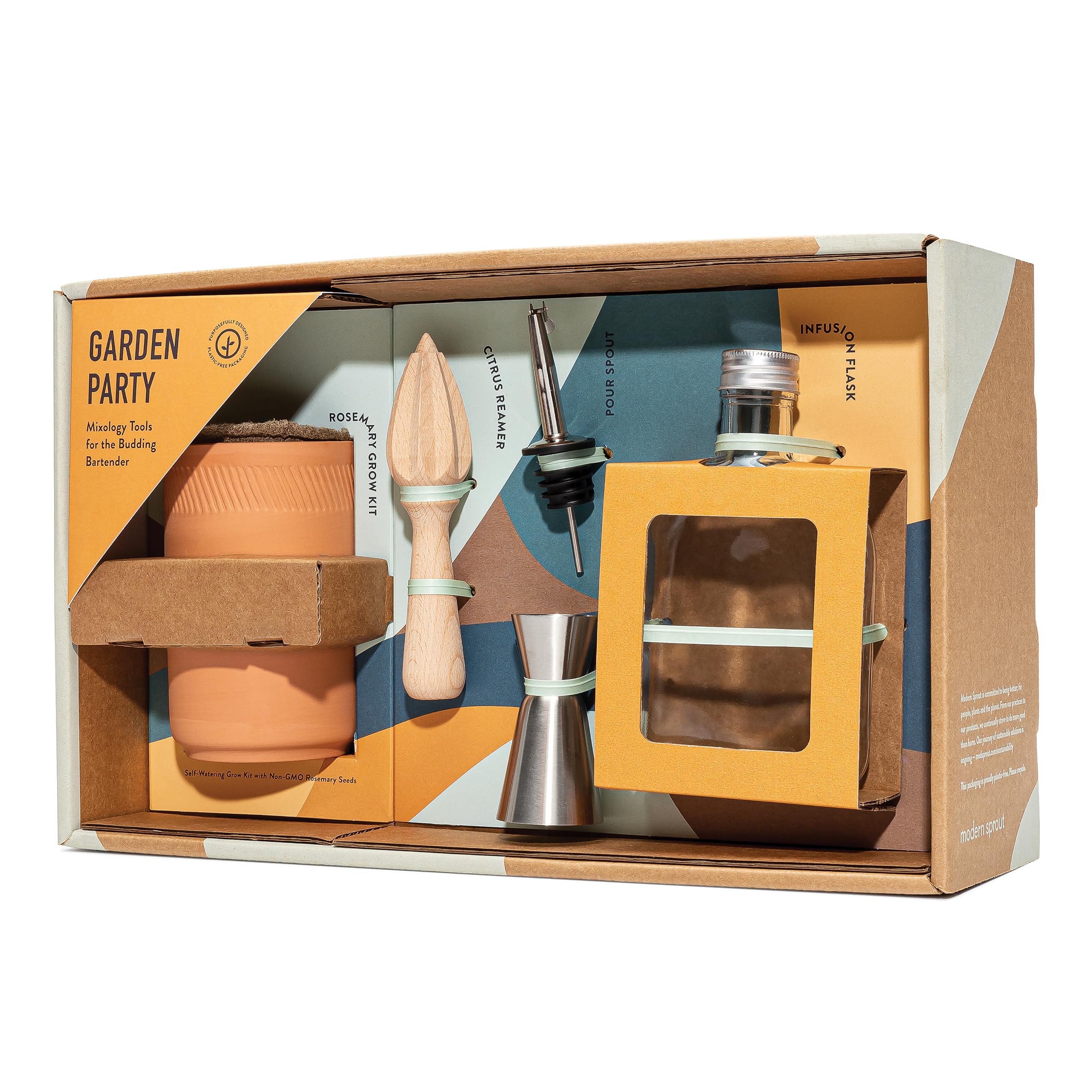 Modern Sprout Cocktail Infused Bundle - Seed Starter Grow Kit, Indoor Garden Accessories, Organic