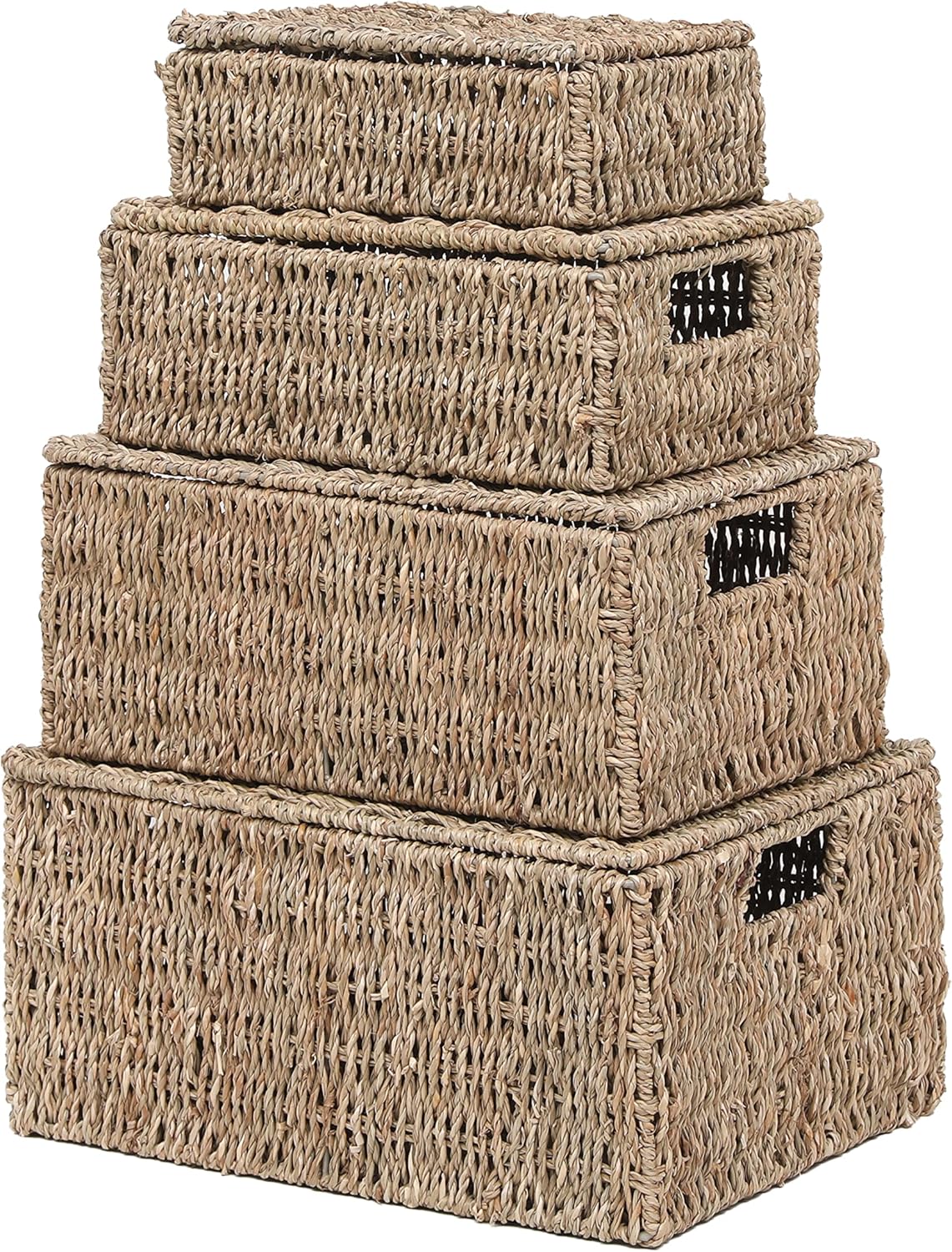 4 Set of Storage Baskets (Natural Color) Rattan