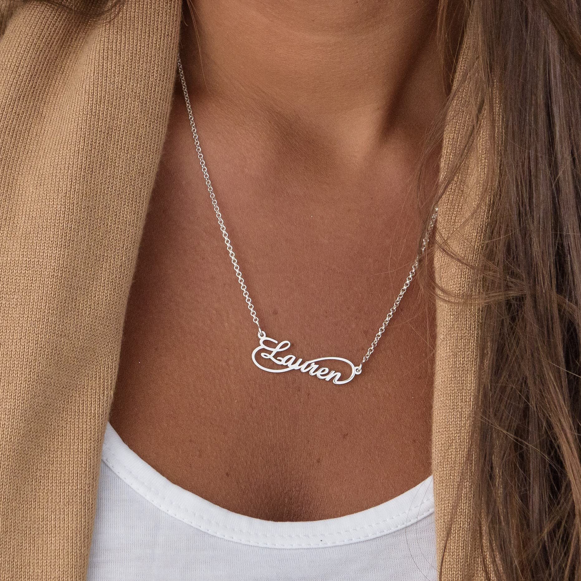 MyNameNecklace Spersonalizowany naszyjnik z imieniem styl nieskończoności - niestandardowa biżuteria na prezent e srebro wysokiej próby, cod. 110-01-1424