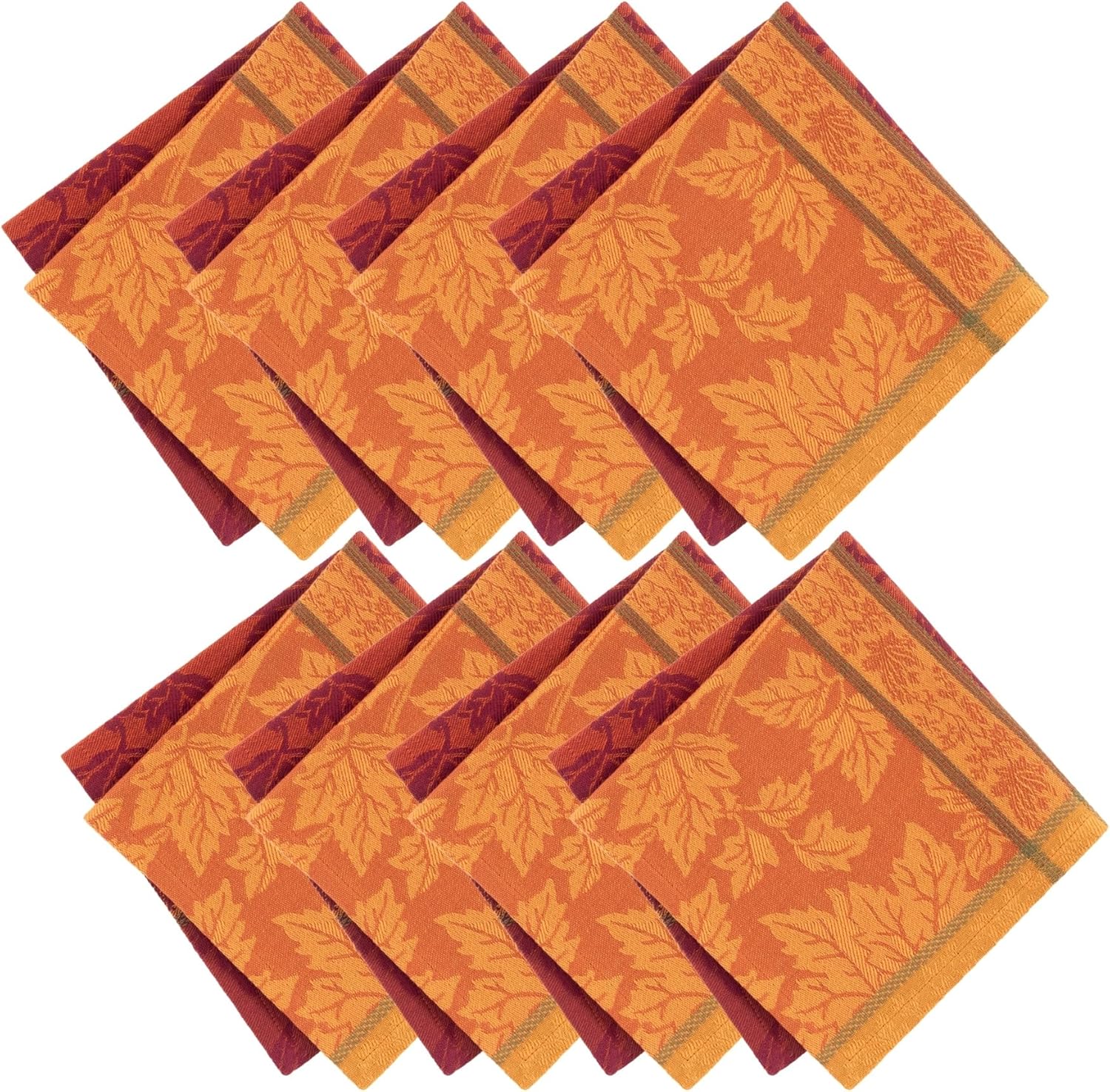 Elrene Home Fashions Maplewood Leaf Jacquard Fall/Harvest/Thanksgiving Woven Cotton Rectangle Tablecloth, 60"x102"