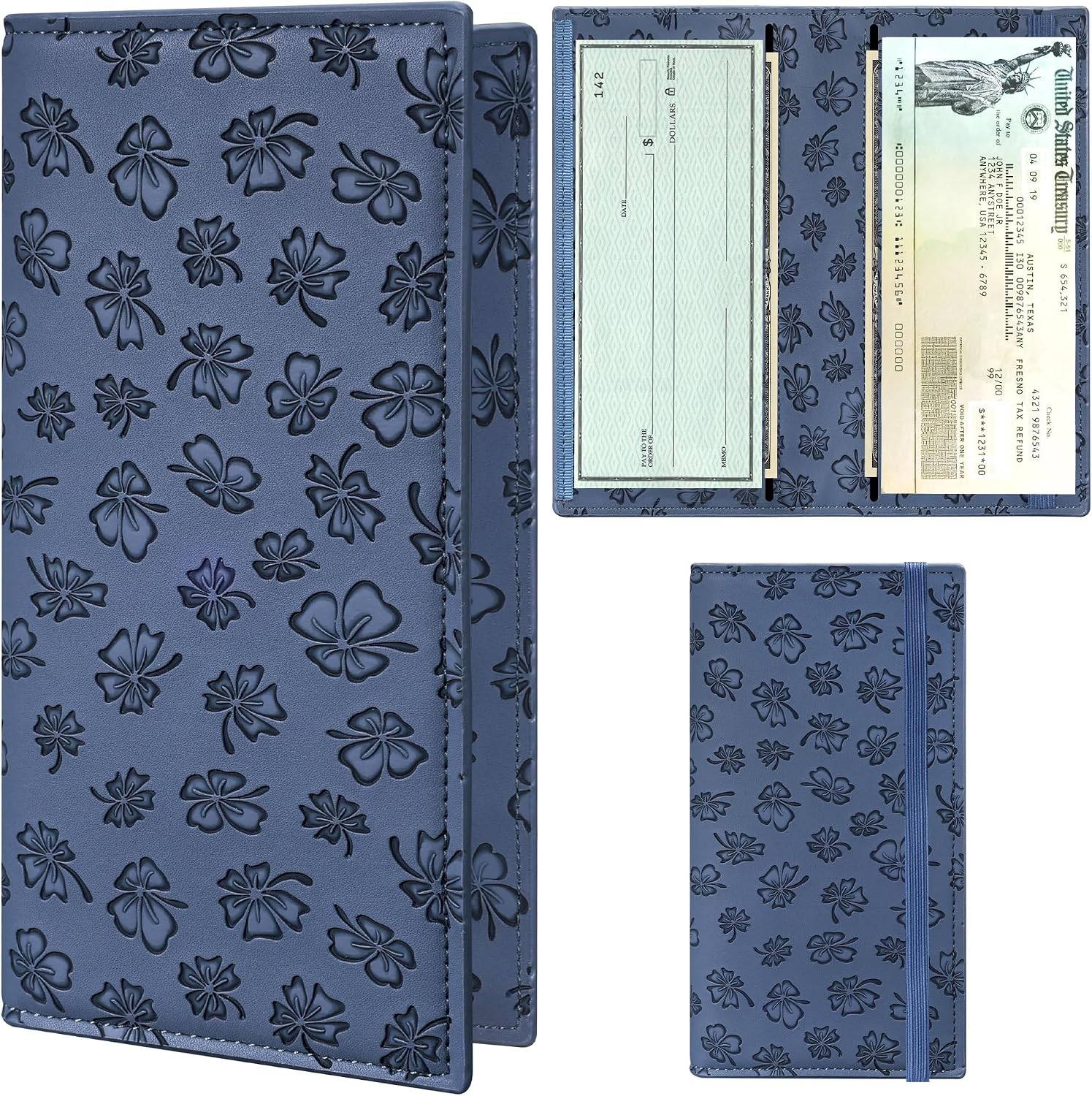 CASMONAL Floral Embossed Checkbook Covers for Personal