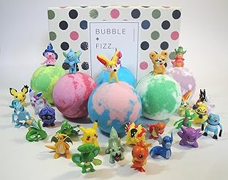 Kids Bath Bombs Gift Set with Surprise Toys, 6x4.2 oz Fun Assorted Colored XL Bath Bombs, Kid Safe, Gender Neutral with Organic Essential Oils