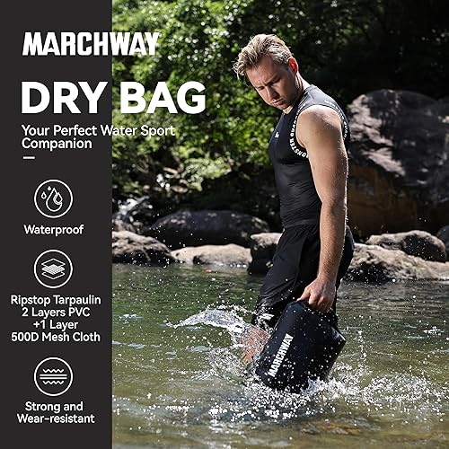 Miniatura 2 de MARCHWAY - Bolso seco flotante e impermeable 1.322.645.287.9310.57 galones, parte superior enrollable, mantiene secos equipos de kayak rafting