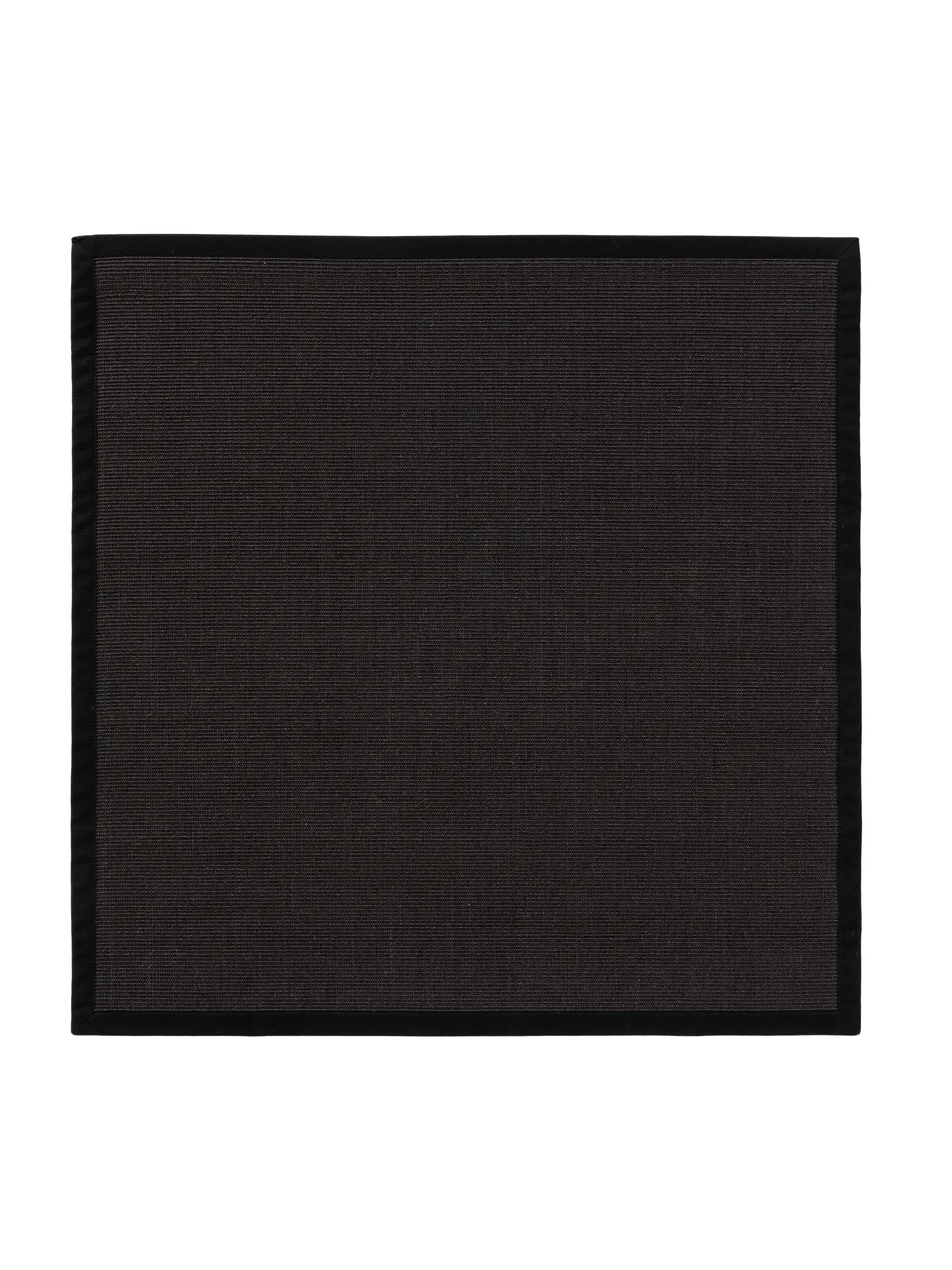 Benuta Nest Sisal Sana Tapis en Fibre Naturelle - Noir - 150 x 150 cm - Tapis Robuste pour Salle à Manger et Salon - 100% Fibre Naturelle sisal - Design Intemporel