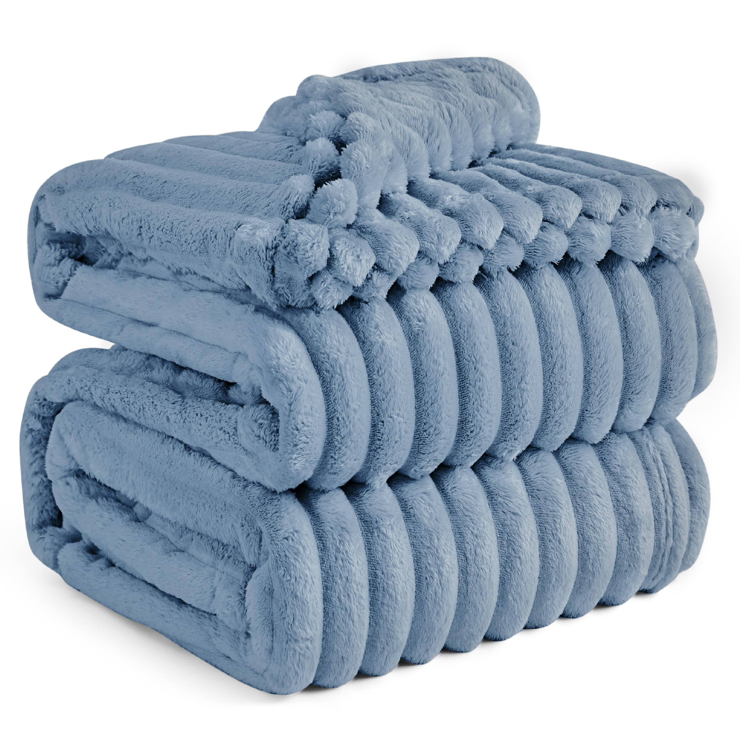 Bedsure GentleSoft King Blanket for Couch - Cozy Soft Blankets for Women, Cute Large Throws for Girls, Ashley Blue, 108x90 Inches