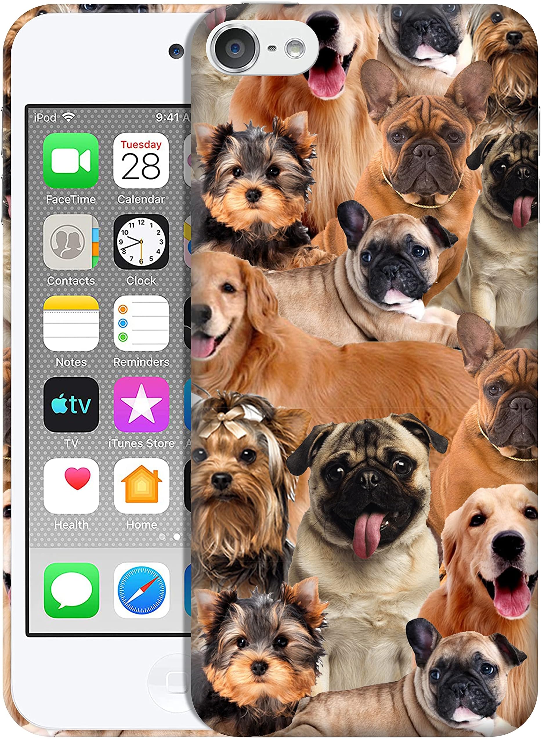 Glisten iPod Touch 7th / 6th / 5th Generation Case - Dog Collage Pug Design Printed Slim Fit & Cute Plastic Hardshell Designer Back Case for iPod Touch (7th, 6th & 5th) Gen.