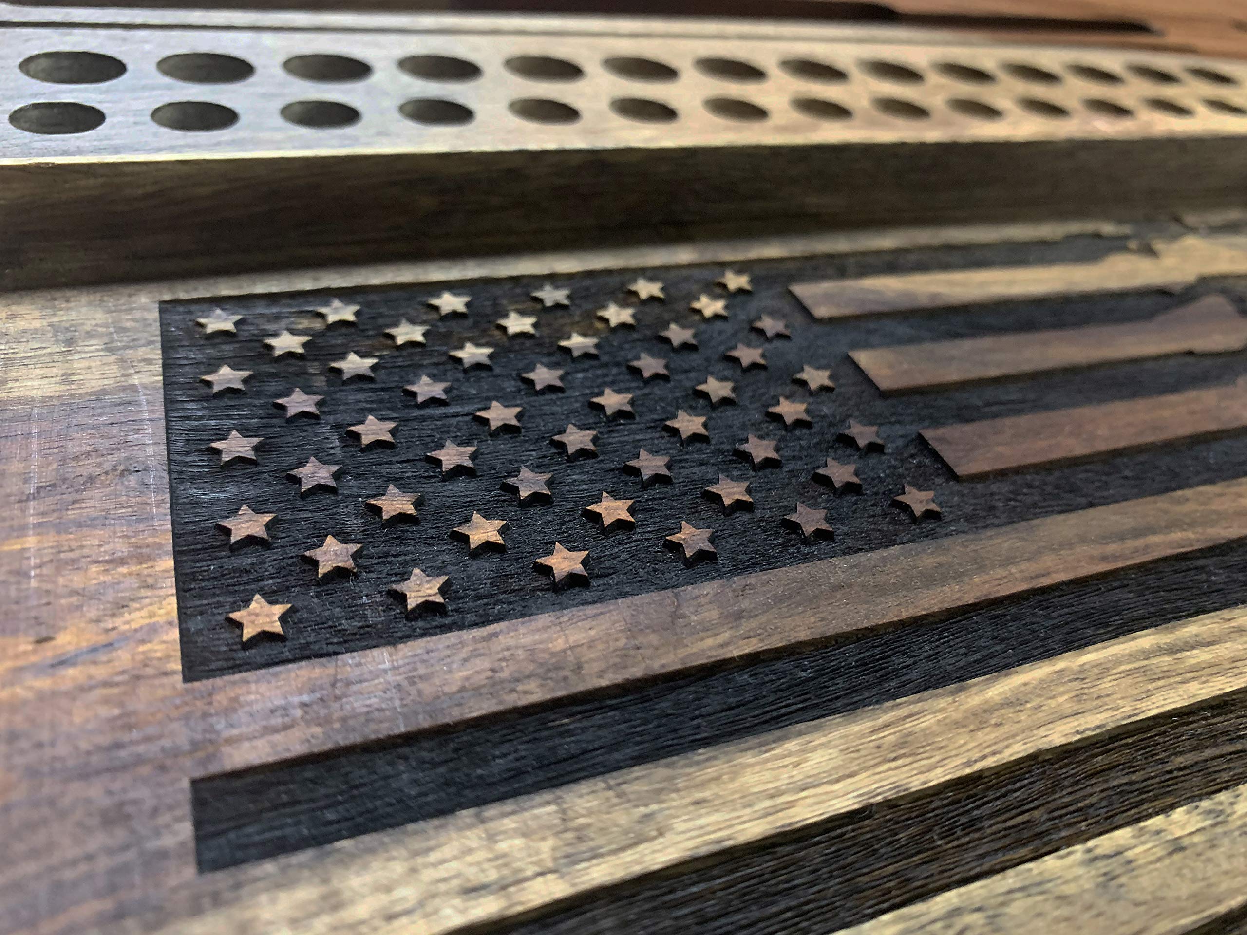 Nightstand Gun Valet Wood Army Fathers Day Gift For Dad EDC Gun Tray