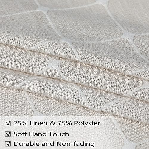 Miniatura 2 de CAROMIO Cortinas de cocina de granja de 24 pulgadas de largo, juego de cortinas cortas de lino bohemio para ventana pequeña para cafetería, baño,