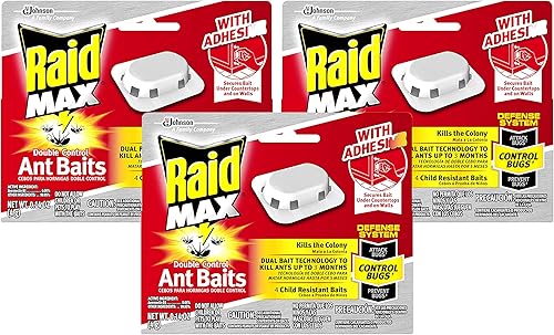 Raid Cebos para hormigas de doble control, 4 CT (paquete - 3) LL8