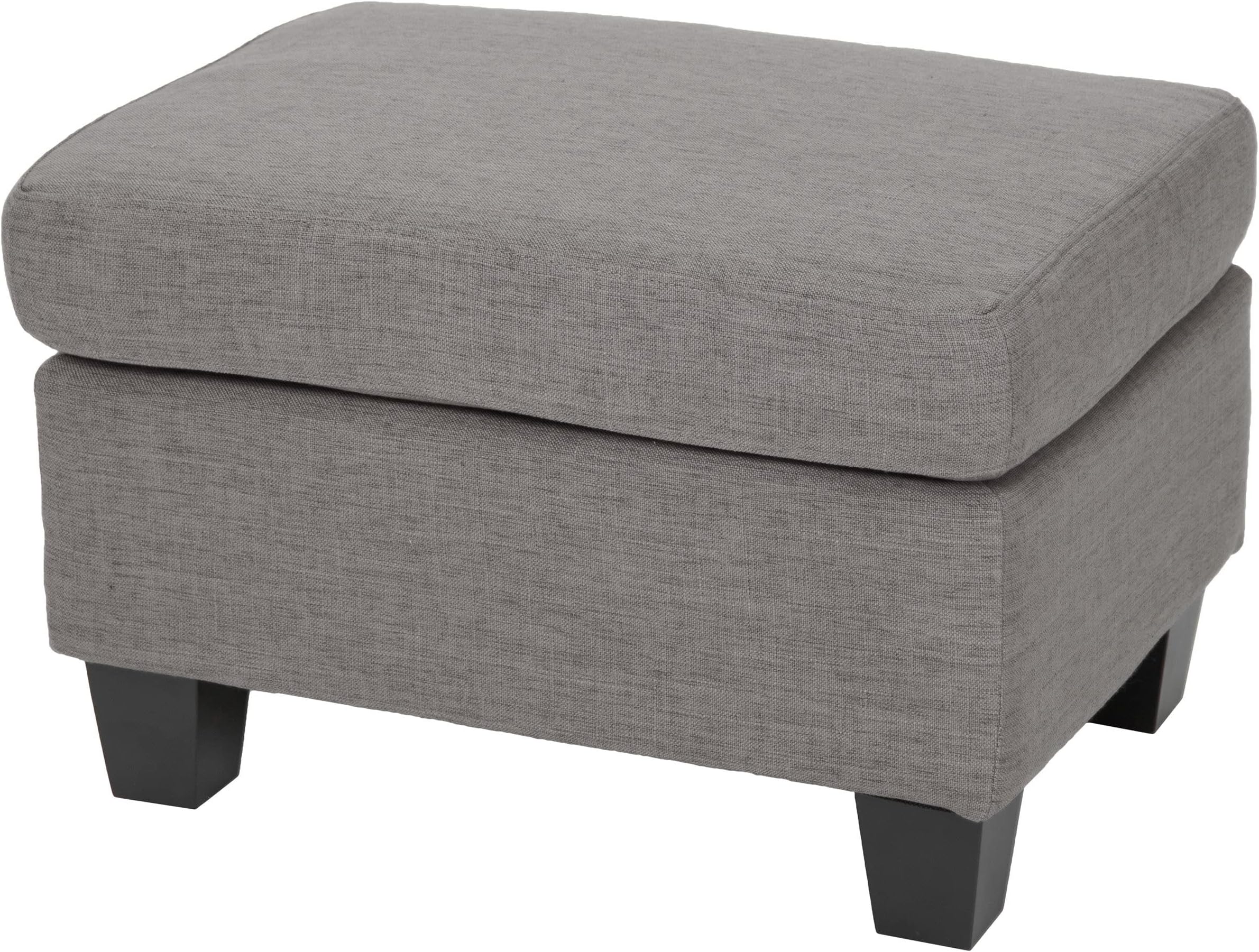 Rosella Fabric Ottoman, Ash Grey