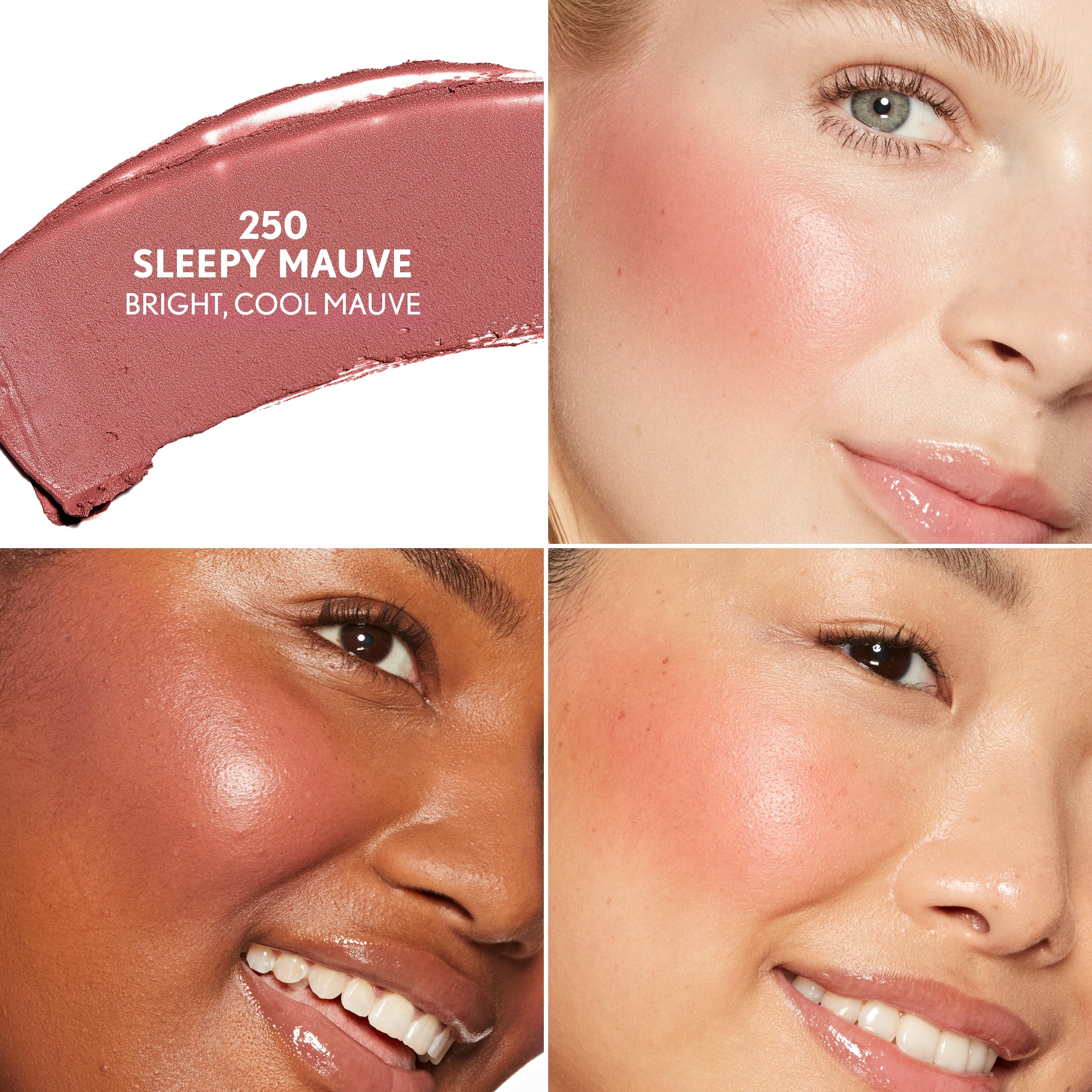 Close-up of the COVERGIRL Trublend Skin Enhancer Blush Balm Stick in the Sleepy Mauve shade, highlighting its creamy texture.