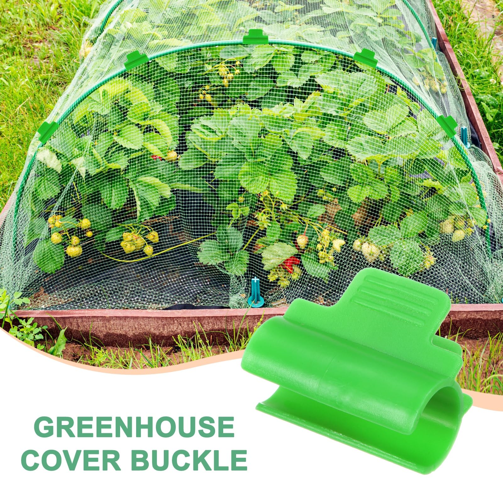 M METERXITY 100er-Pack Gewächshausklammern für 3/4-Zoll-PVC-Rohre, Gewächshausfolienklammern Schattierungsnetzstangenclip für Gartennetz/Reihenabdeckung/Gewächshaus-Kunststofffolie [Grün]
