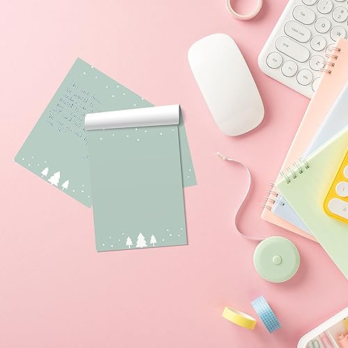 Miniatura 5 de easykart labels Bloc de notas de Navidad con temática de invierno, 200 hojas, 4 diseños, 4.0 x 5.5 pulgadas