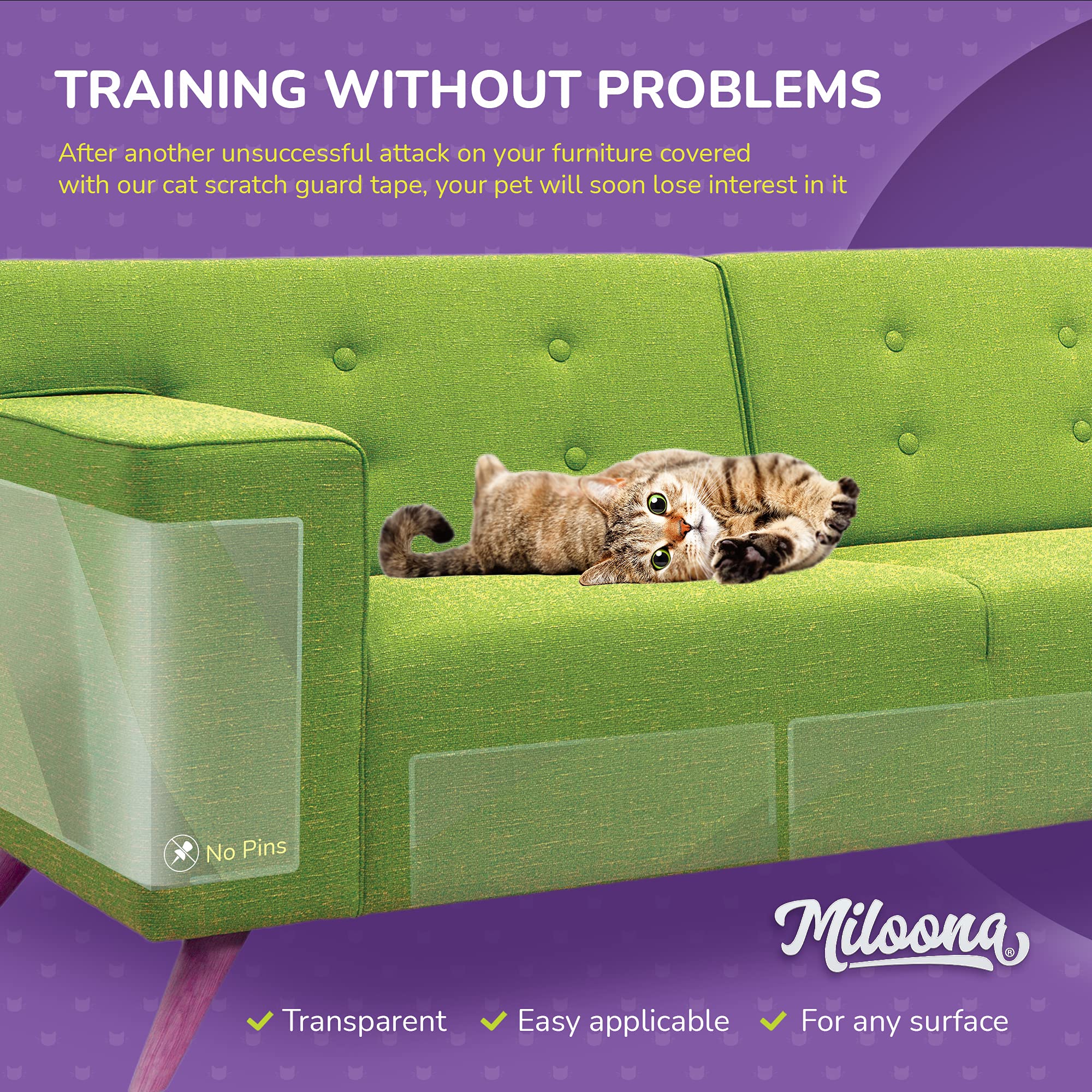 Protector de muebles antiarañazos, 4 hojas, fundas de sofá para gatos, disuasorio de arañazos de gatos para muebles, protector de arañazos de sofá contra gatos, protector de muebles