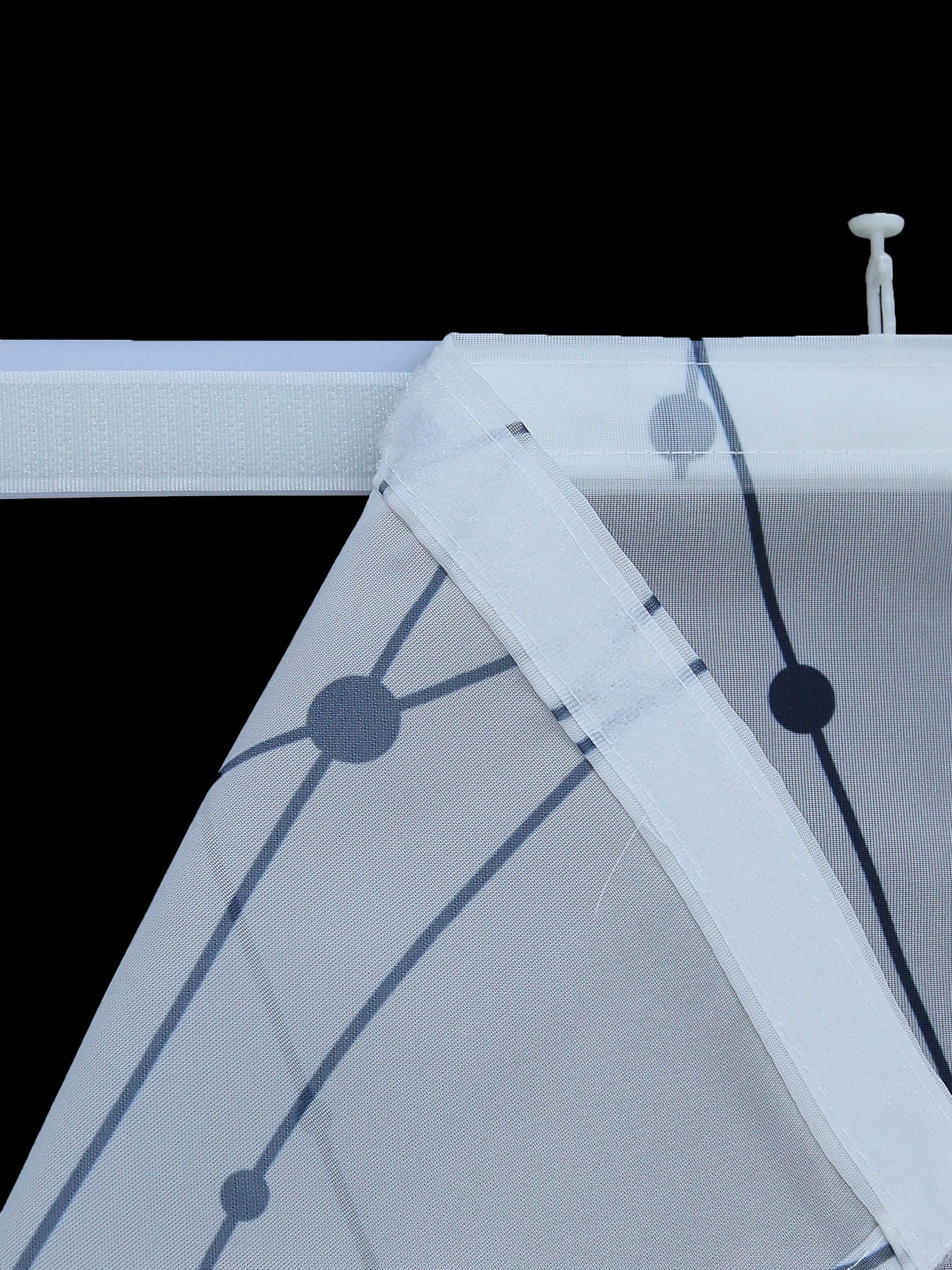 Joyswahl Voile Schiebegardine mit Klettband »Betty« transparenter Schiebevorhang mit Streifen, Grau, BxH 57x245cm (2 Stück), inkl. Beschwerungsstange